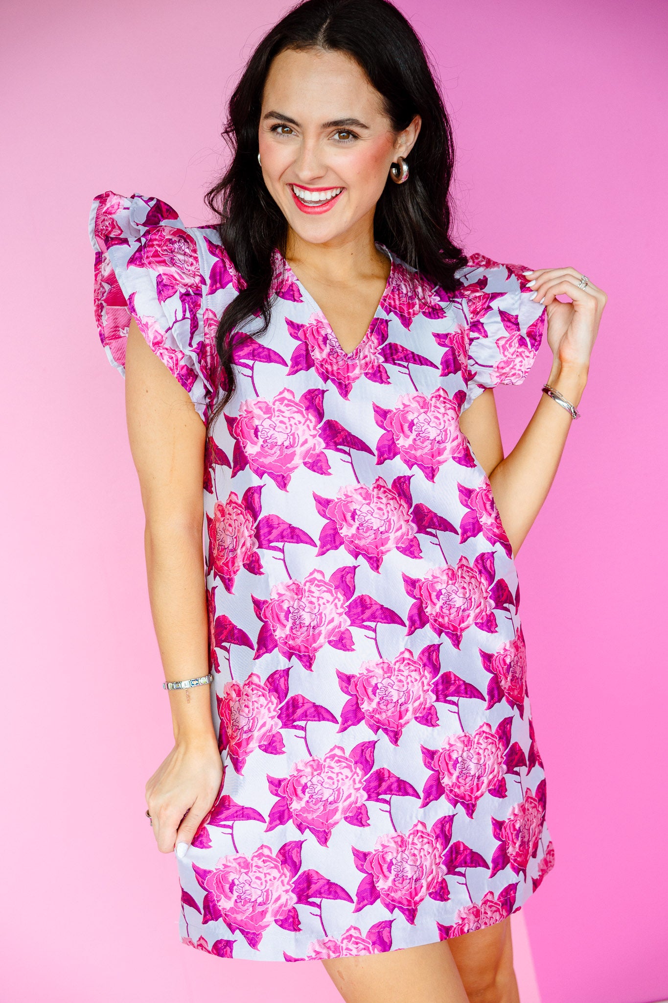 Fancy That Floral Mini Dress - Plum + Amethyst + Fuschia