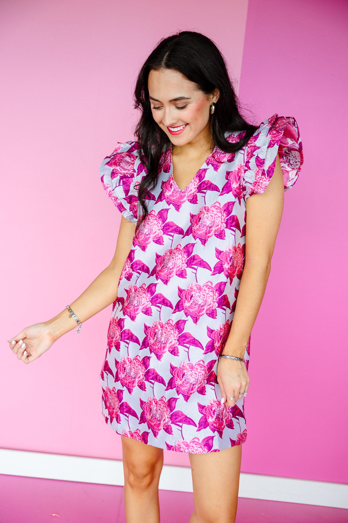Fancy That Floral Mini Dress - Plum + Amethyst + Fuschia