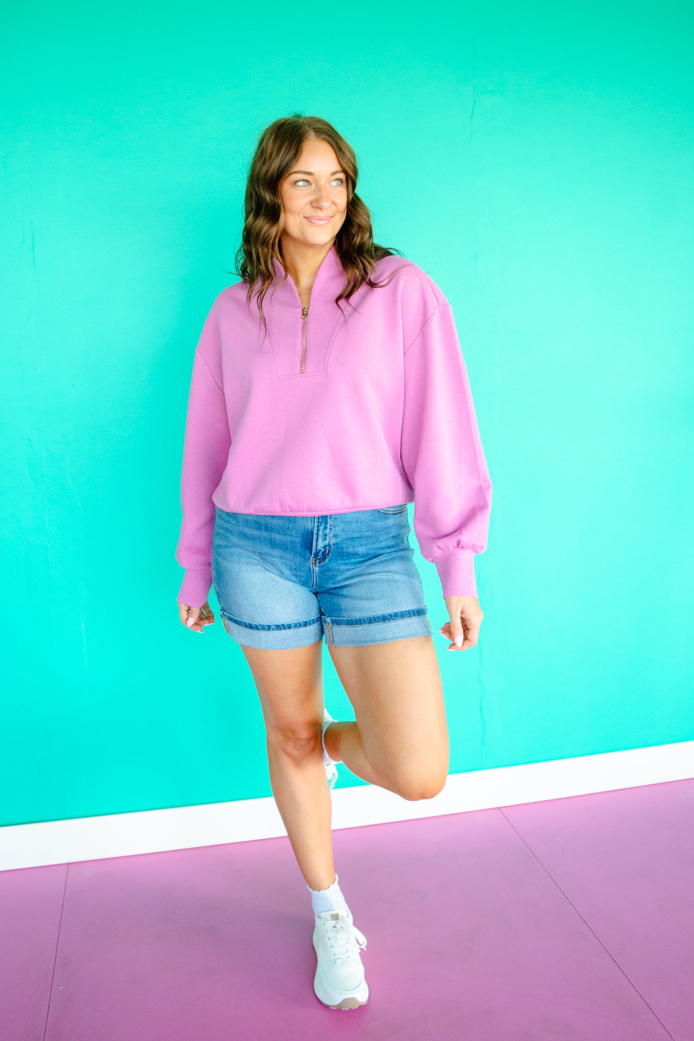 Allison Half Zip Scuba Pullover