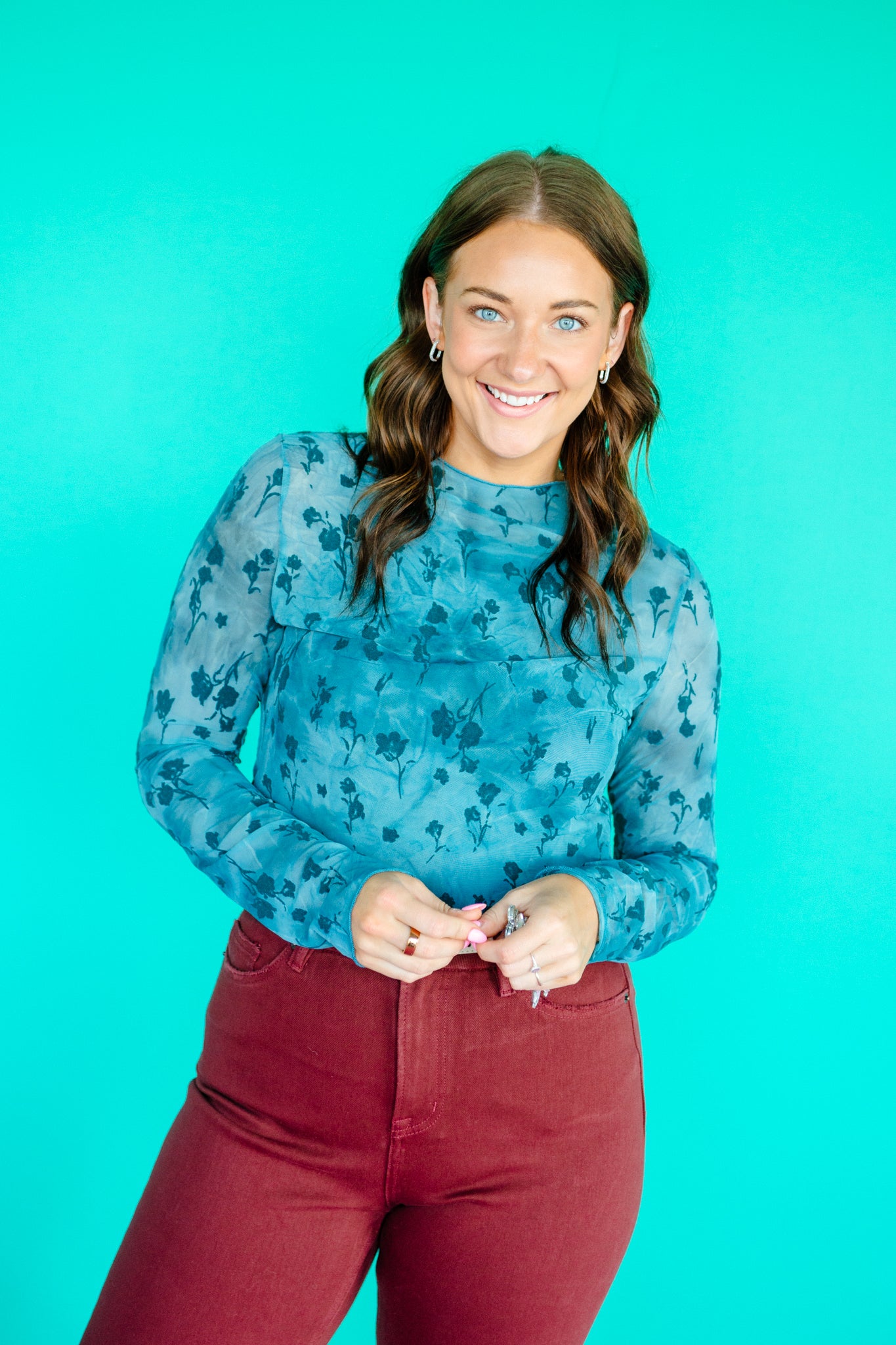 Aria Mesh Long Sleeve Top