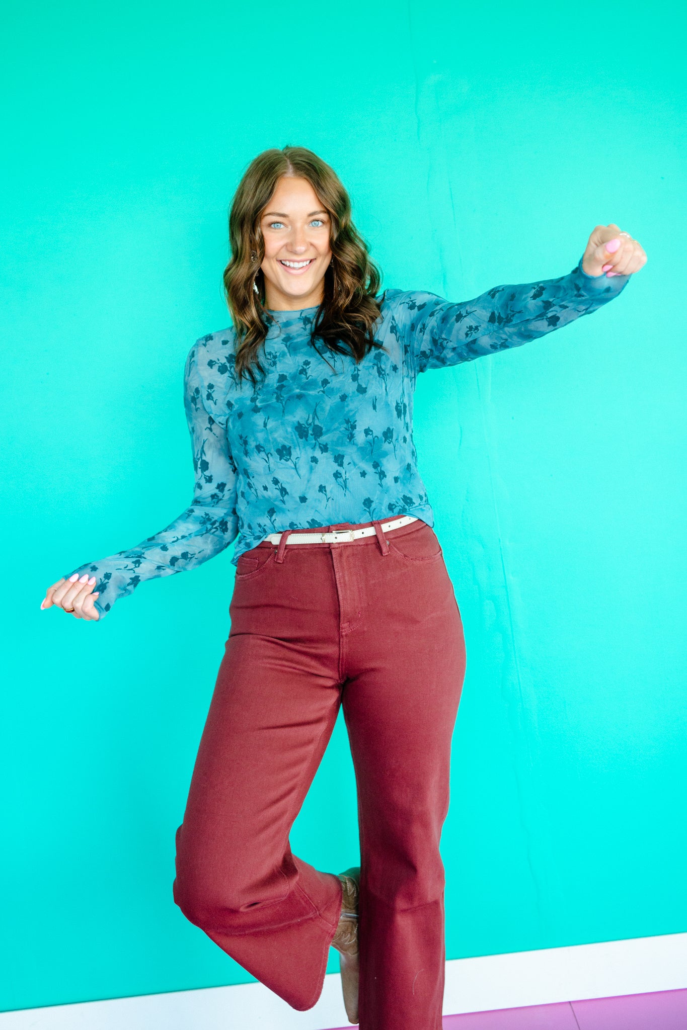 Aria Mesh Long Sleeve Top