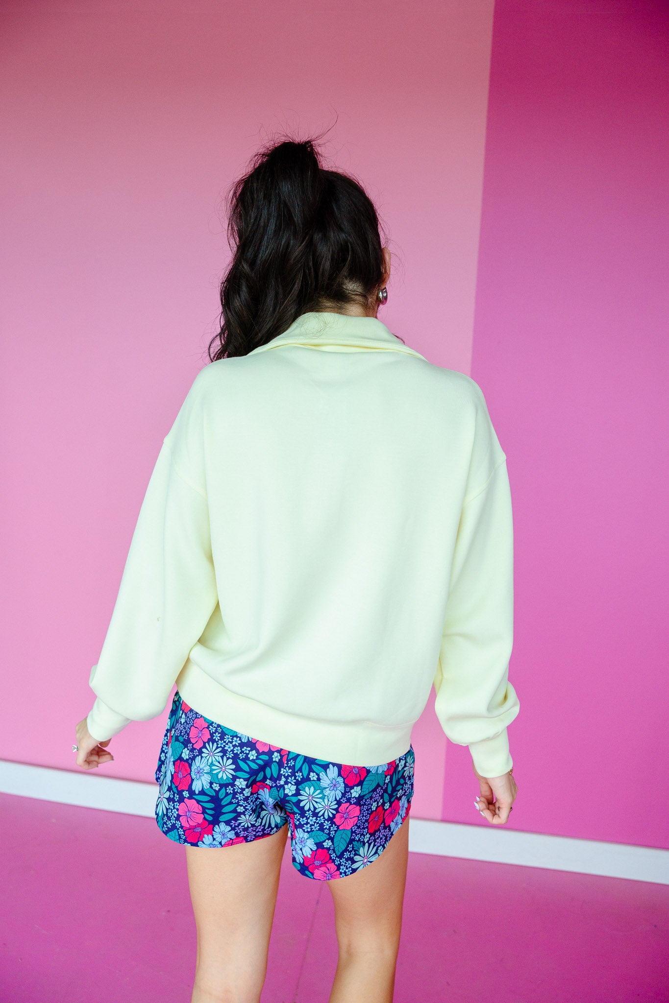 Tracie Mock Neck Pullover - Cool Yellow
