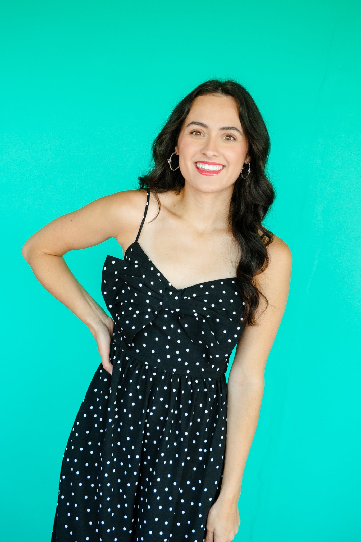 Santa Maria Polka Dot Jumpsuit - Black