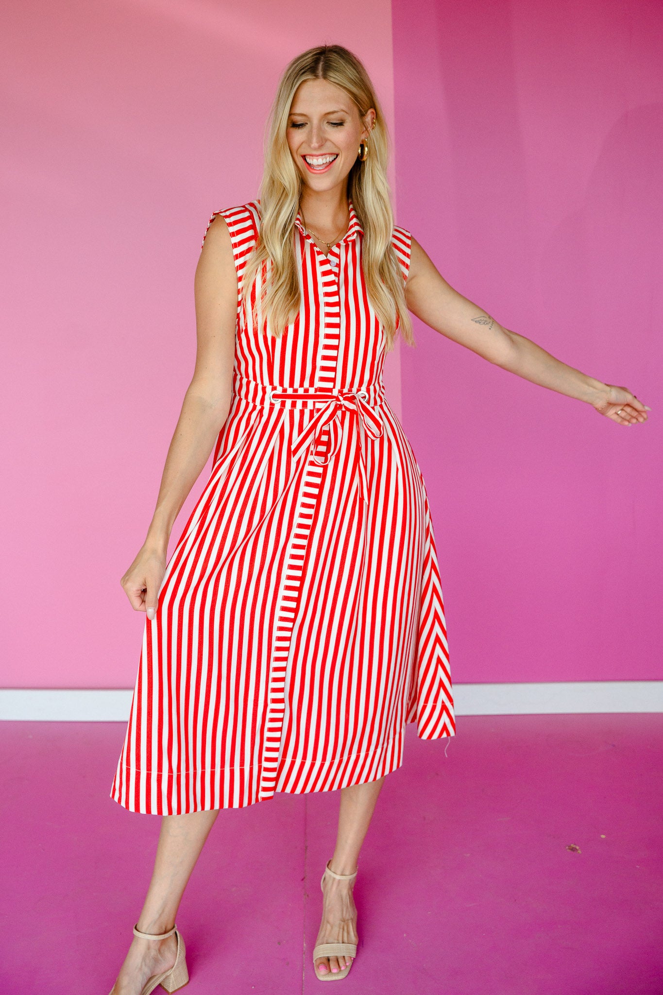 Endless Summer Striped Maxi Dress - Poppy + Cream