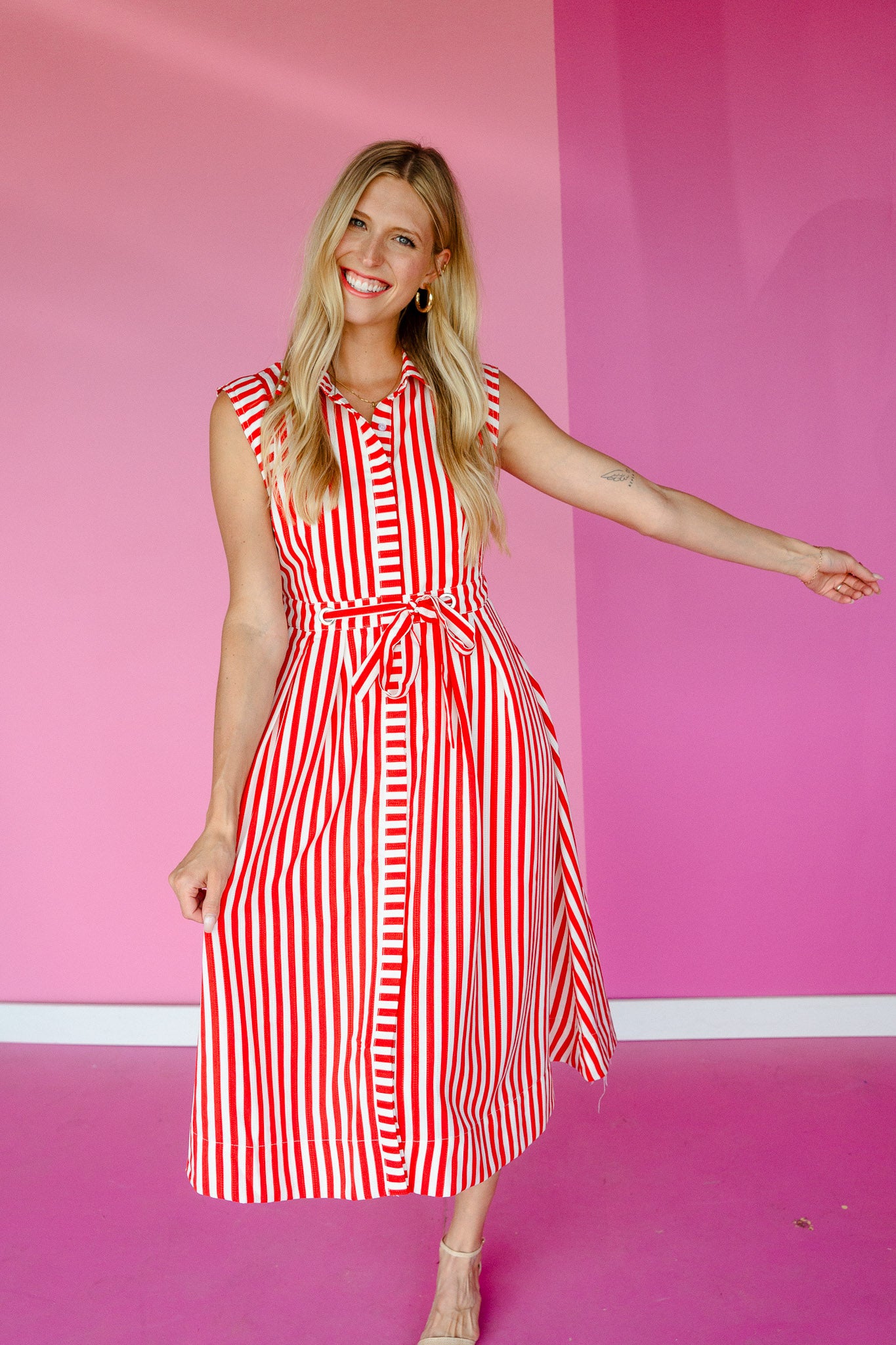 Endless Summer Striped Maxi Dress - Poppy + Cream