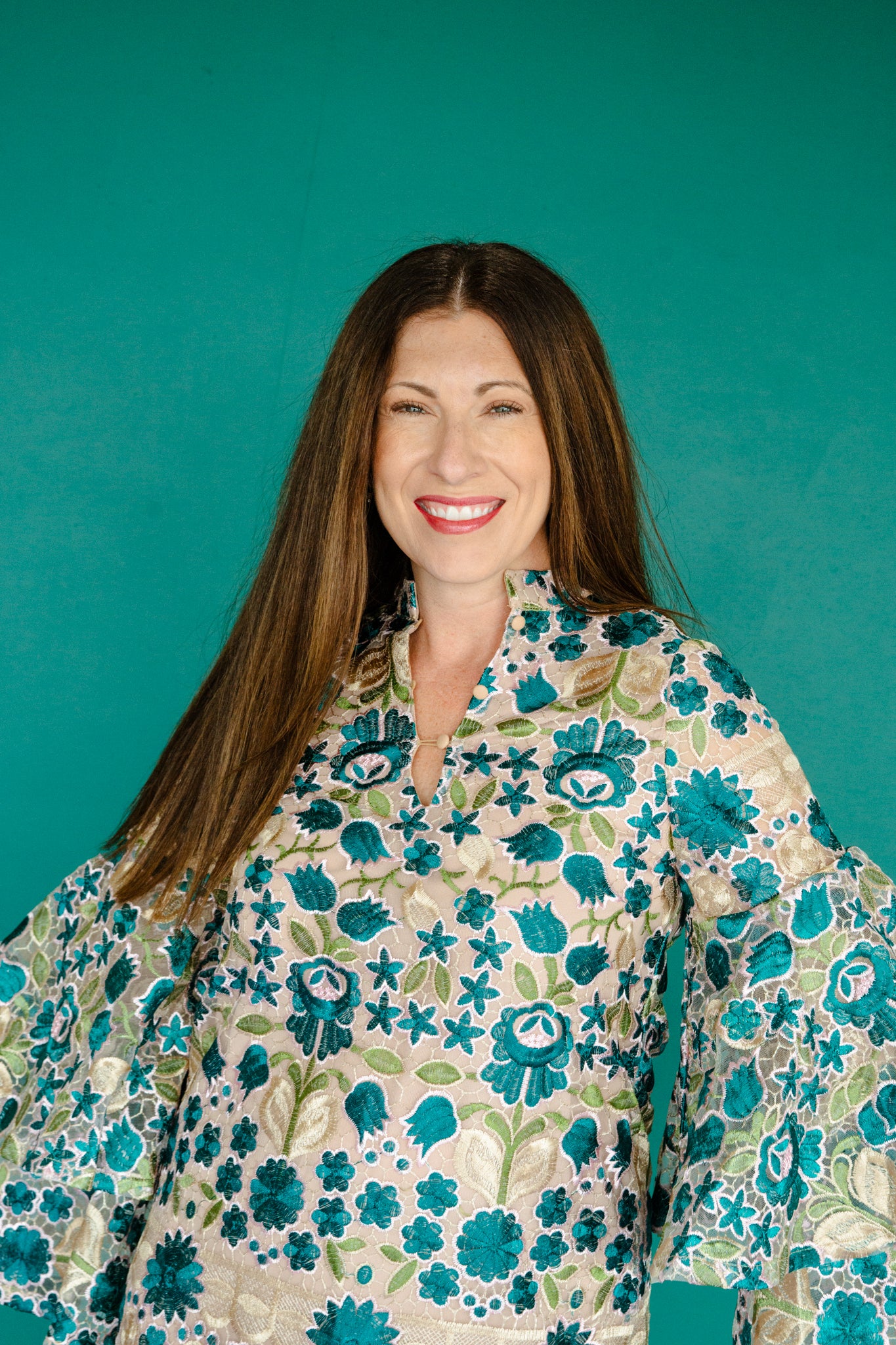 [BuddyLove] Gayle Embroidered Mini Dress - Camel + Kingfisher