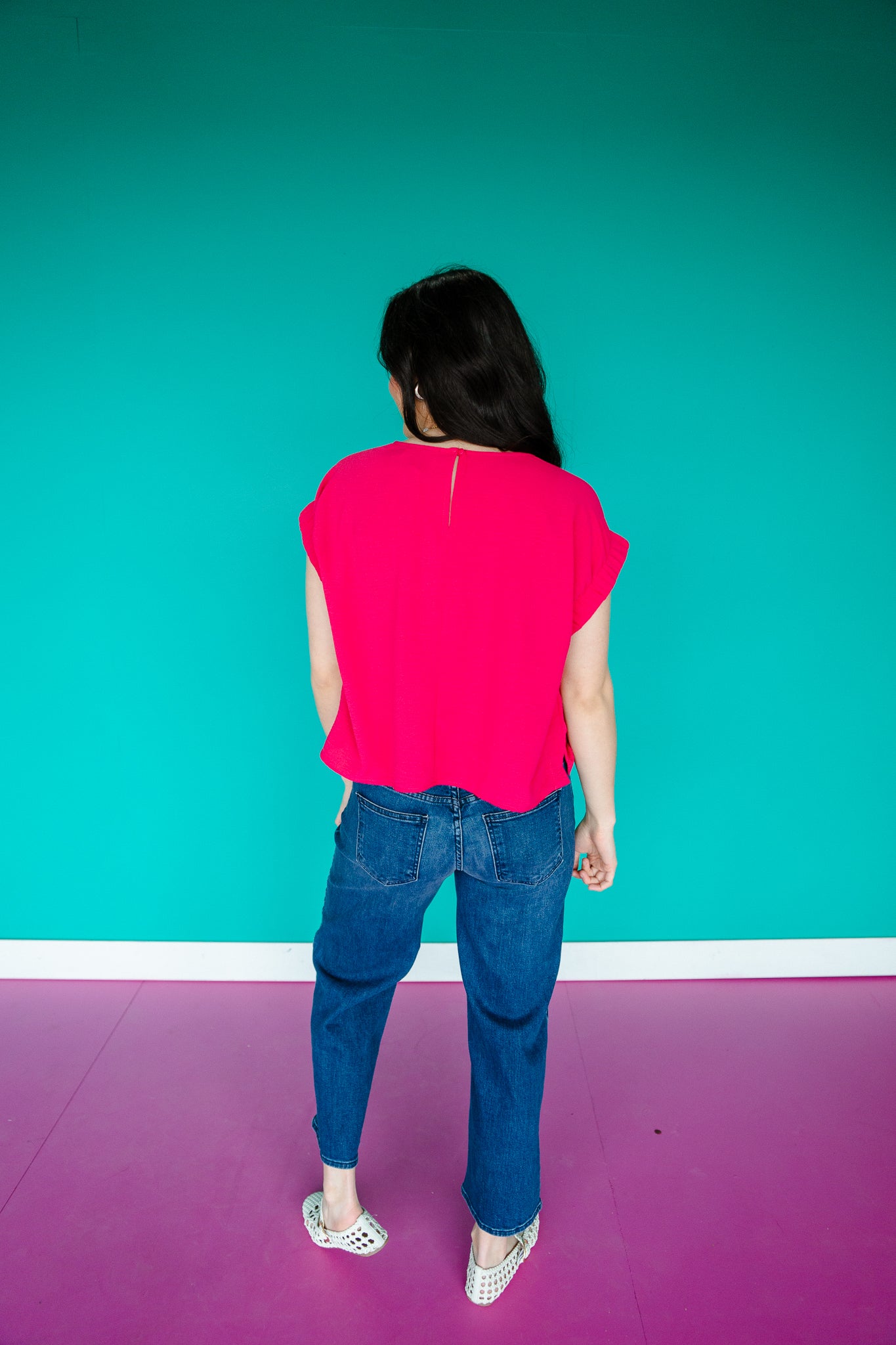 Alexis Short Sleeve Top - Bright Raspberry