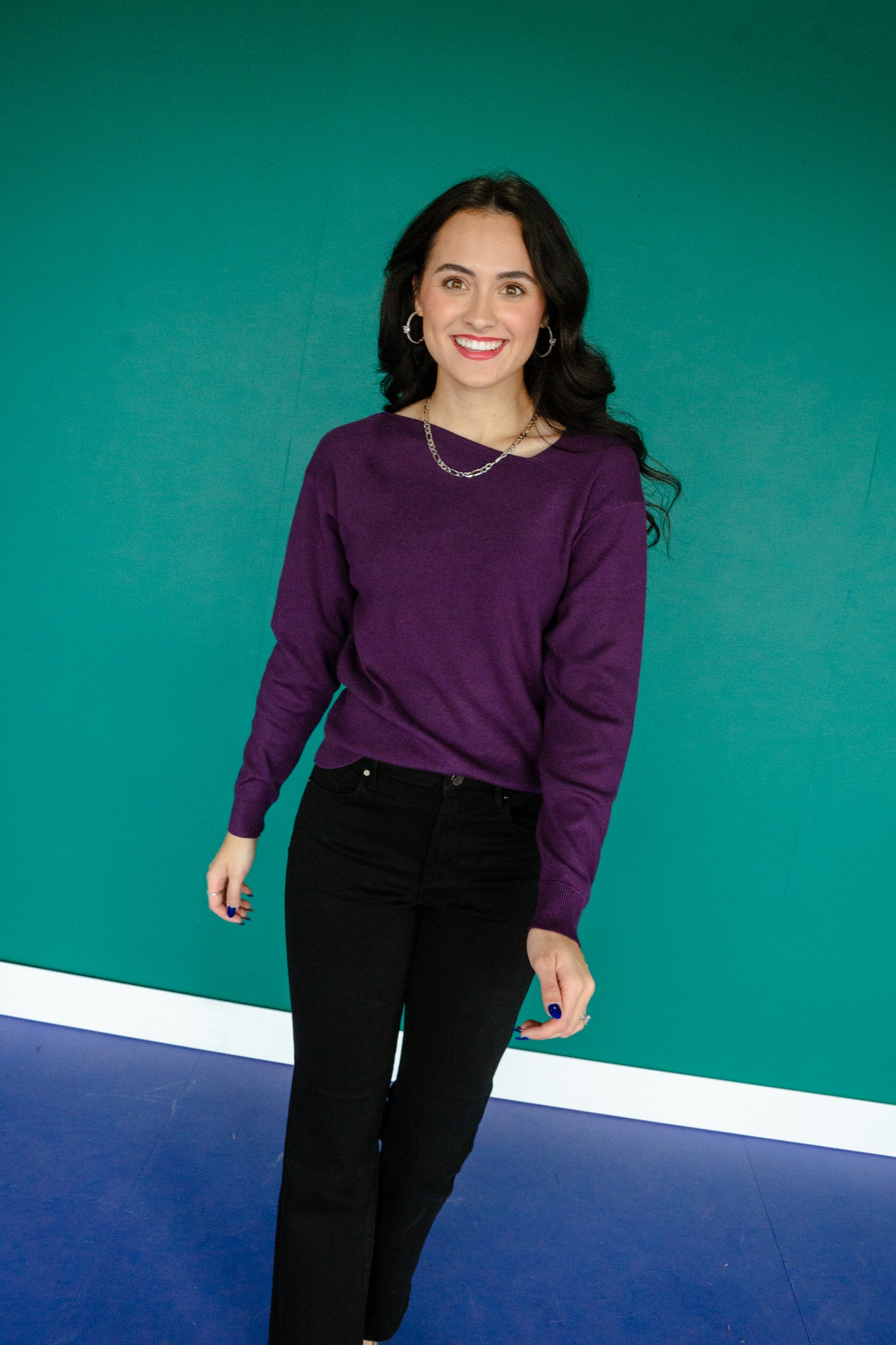 Lula Asymmetric Sweater - Damson