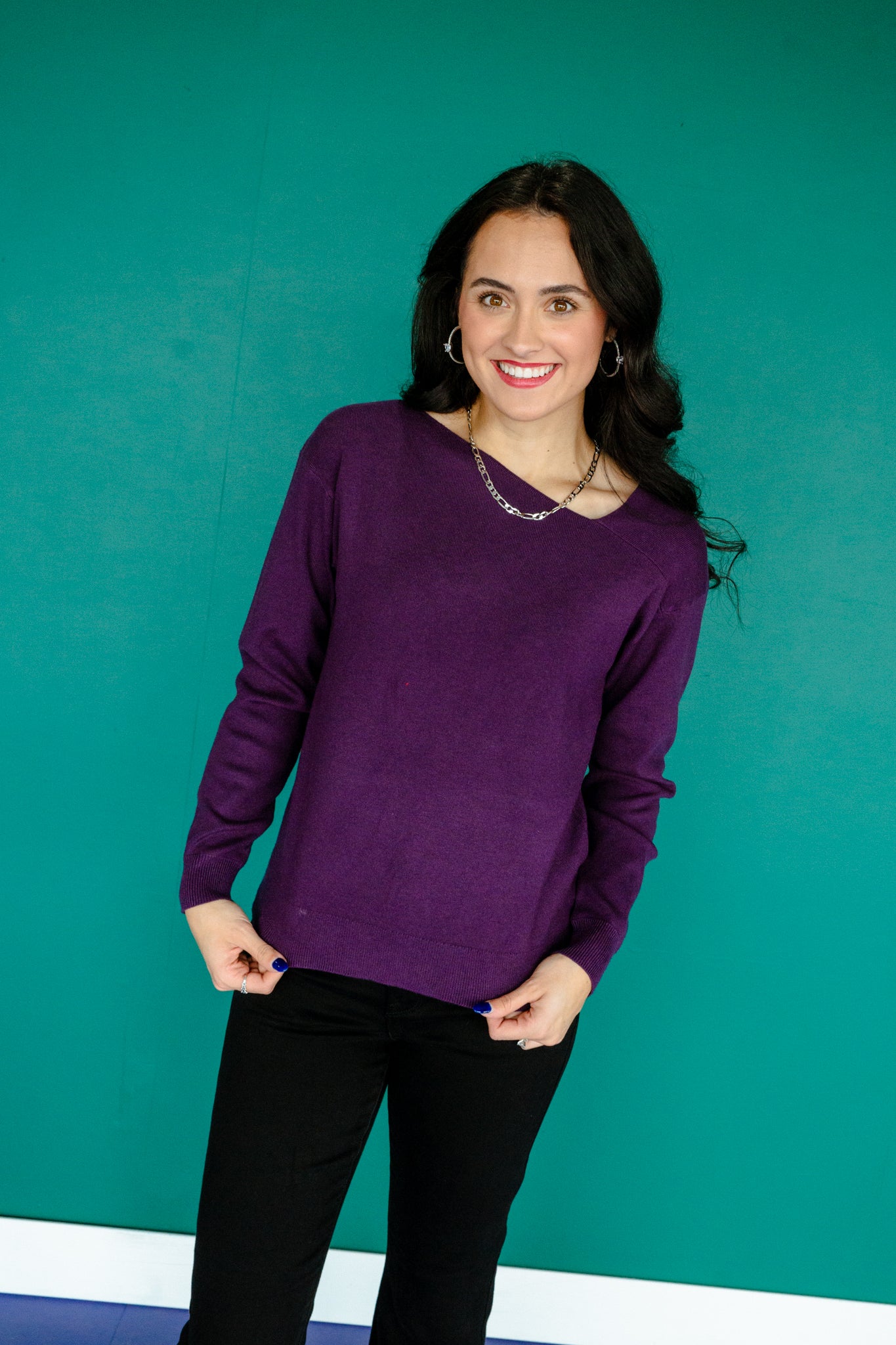 Lula Asymmetric Sweater - Damson