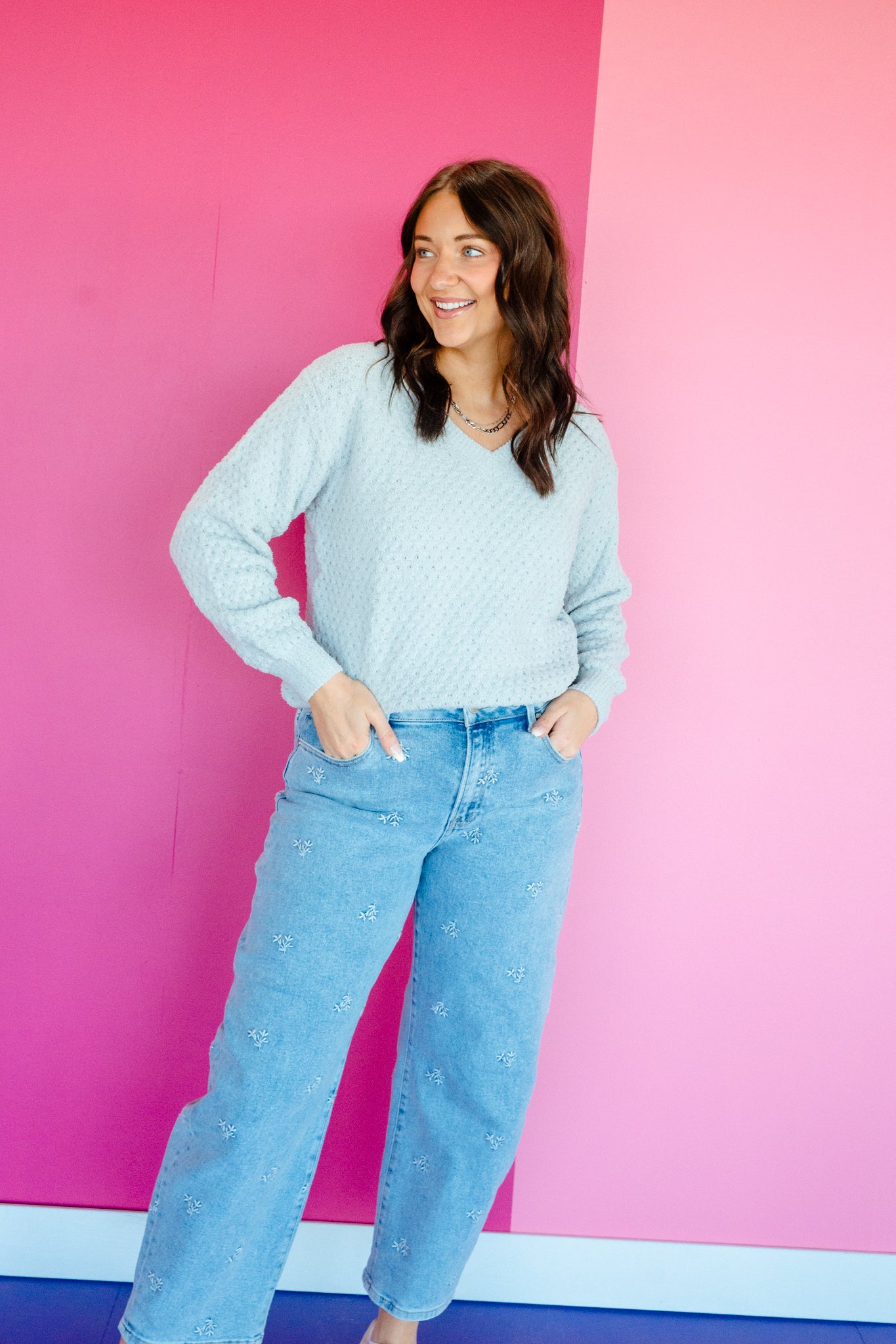 Kay Plush V-Neck Sweater