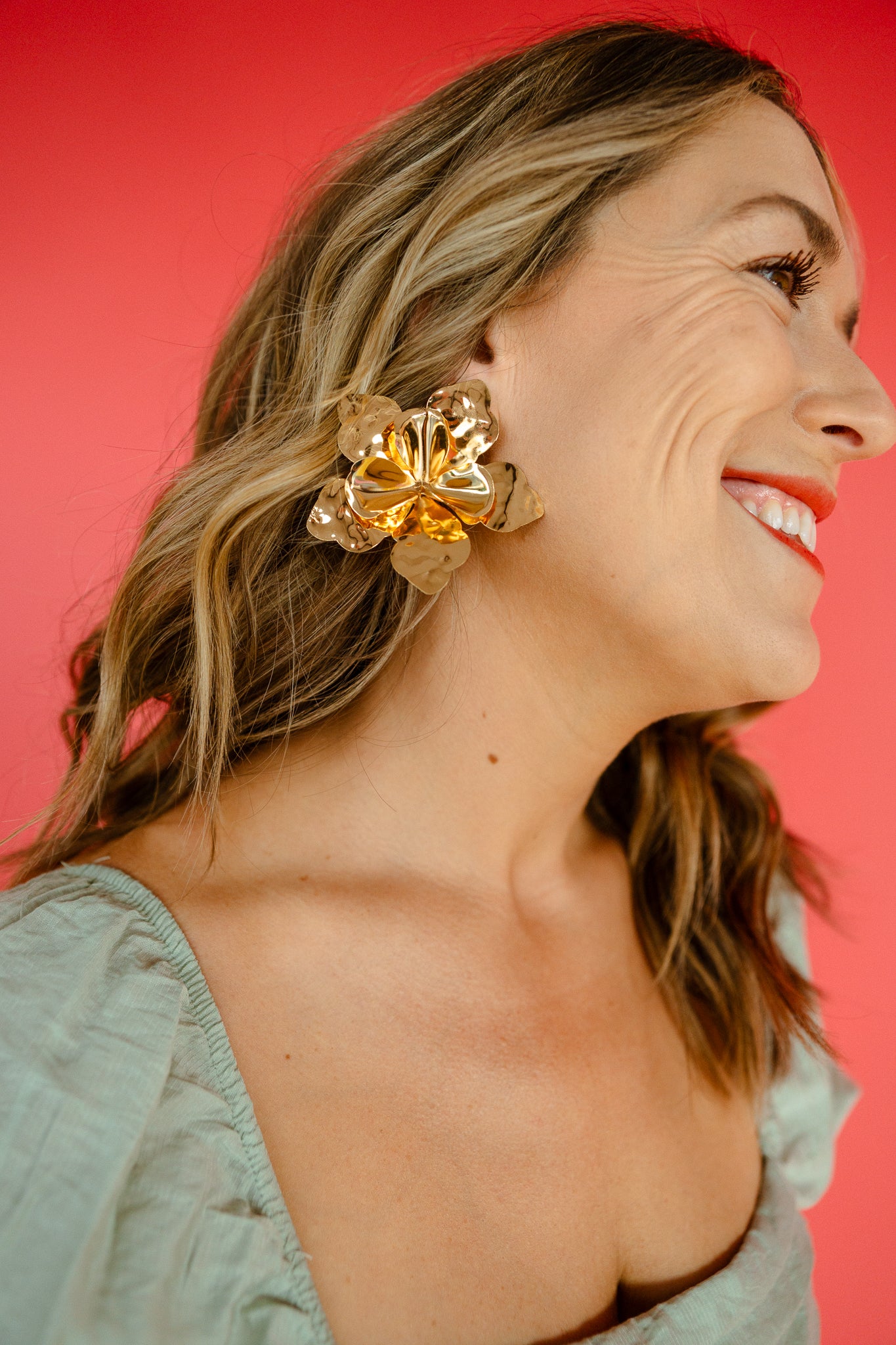 Maxine Floral Earrings - Gold