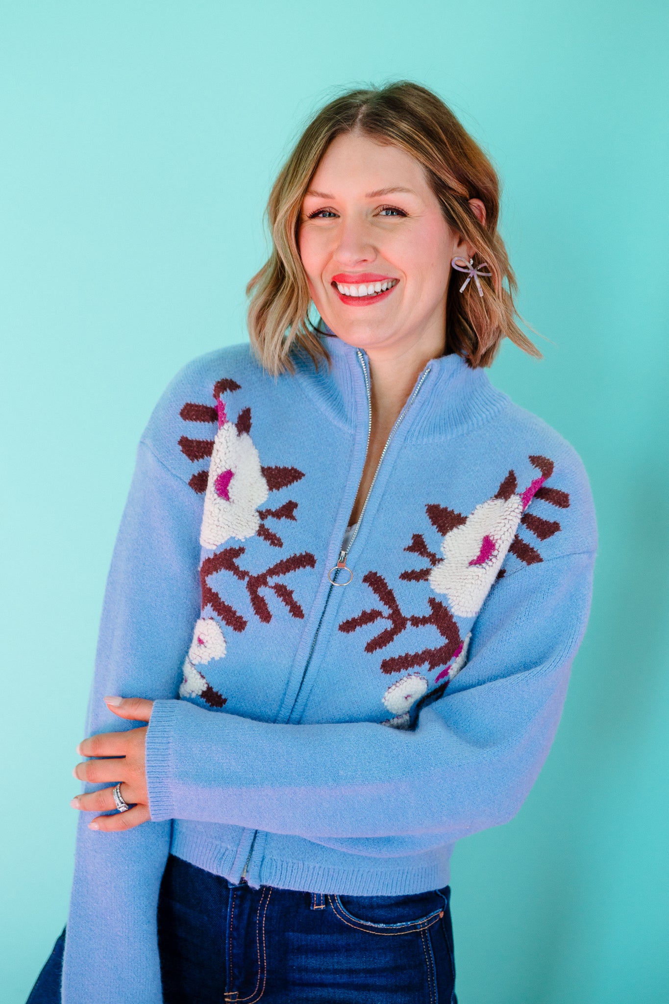 Talulah Zip Up Sweater