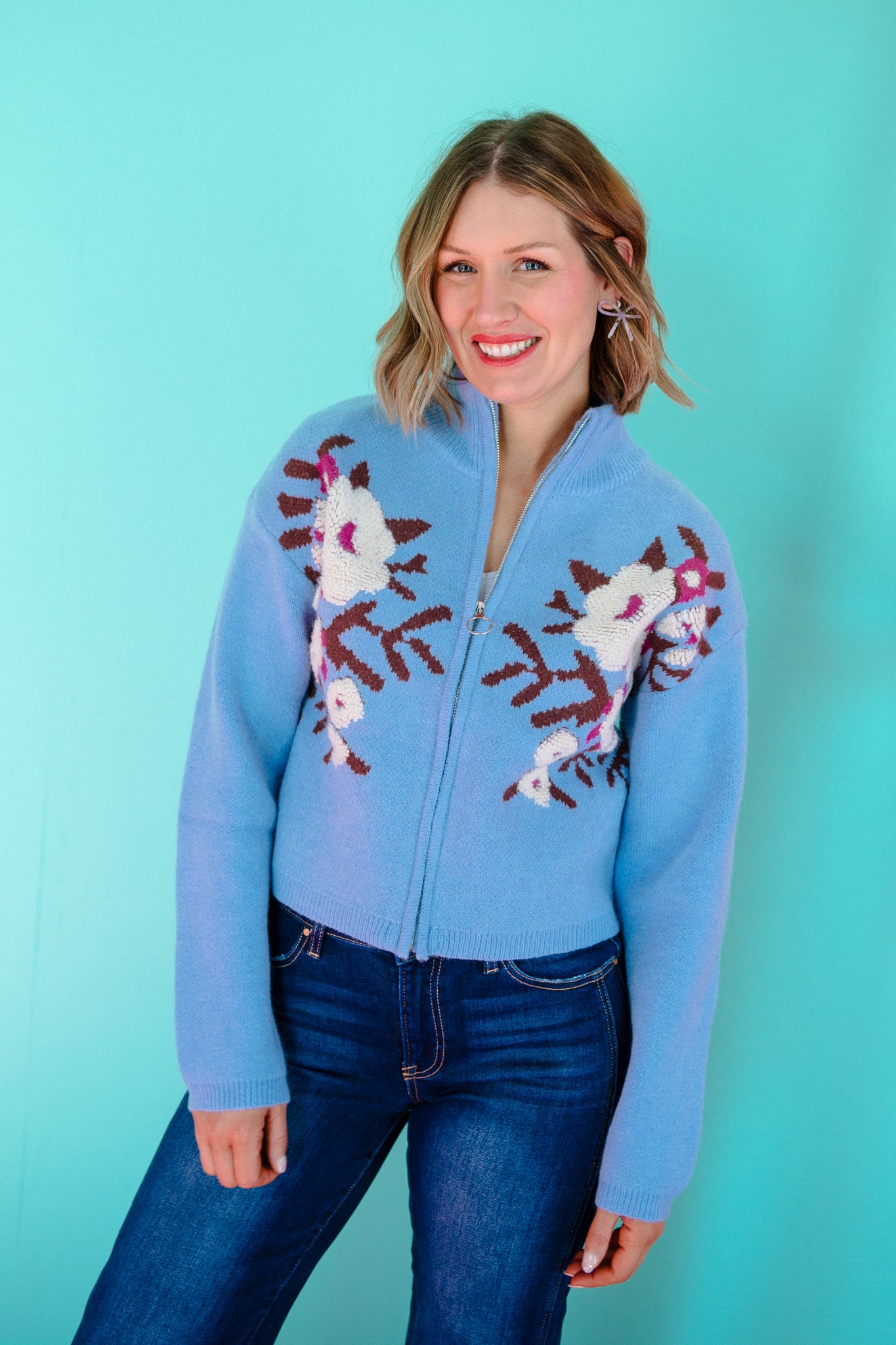 Talulah Zip Up Sweater