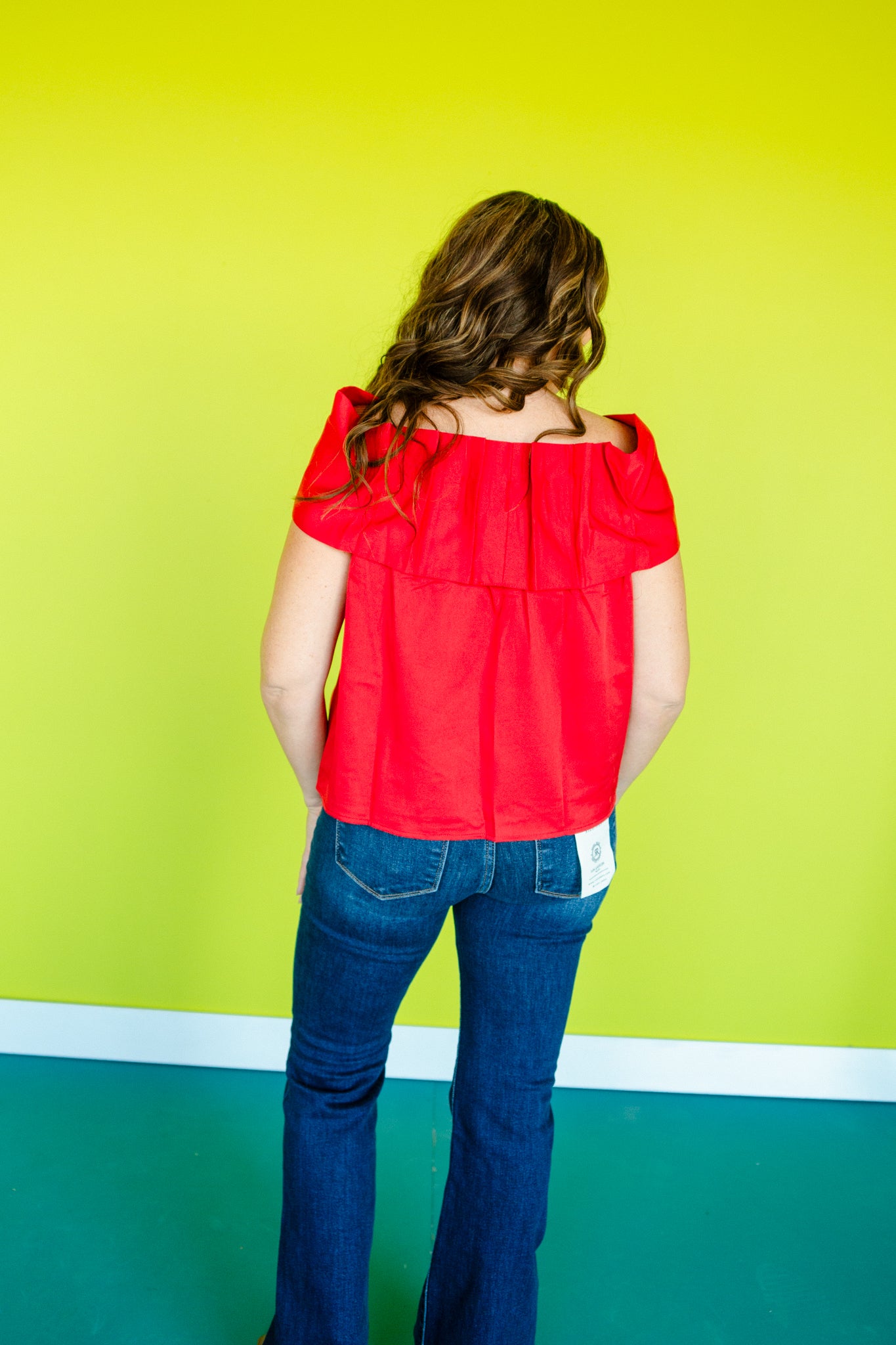 Annabelle Off Shoulder Bow Top - Brick