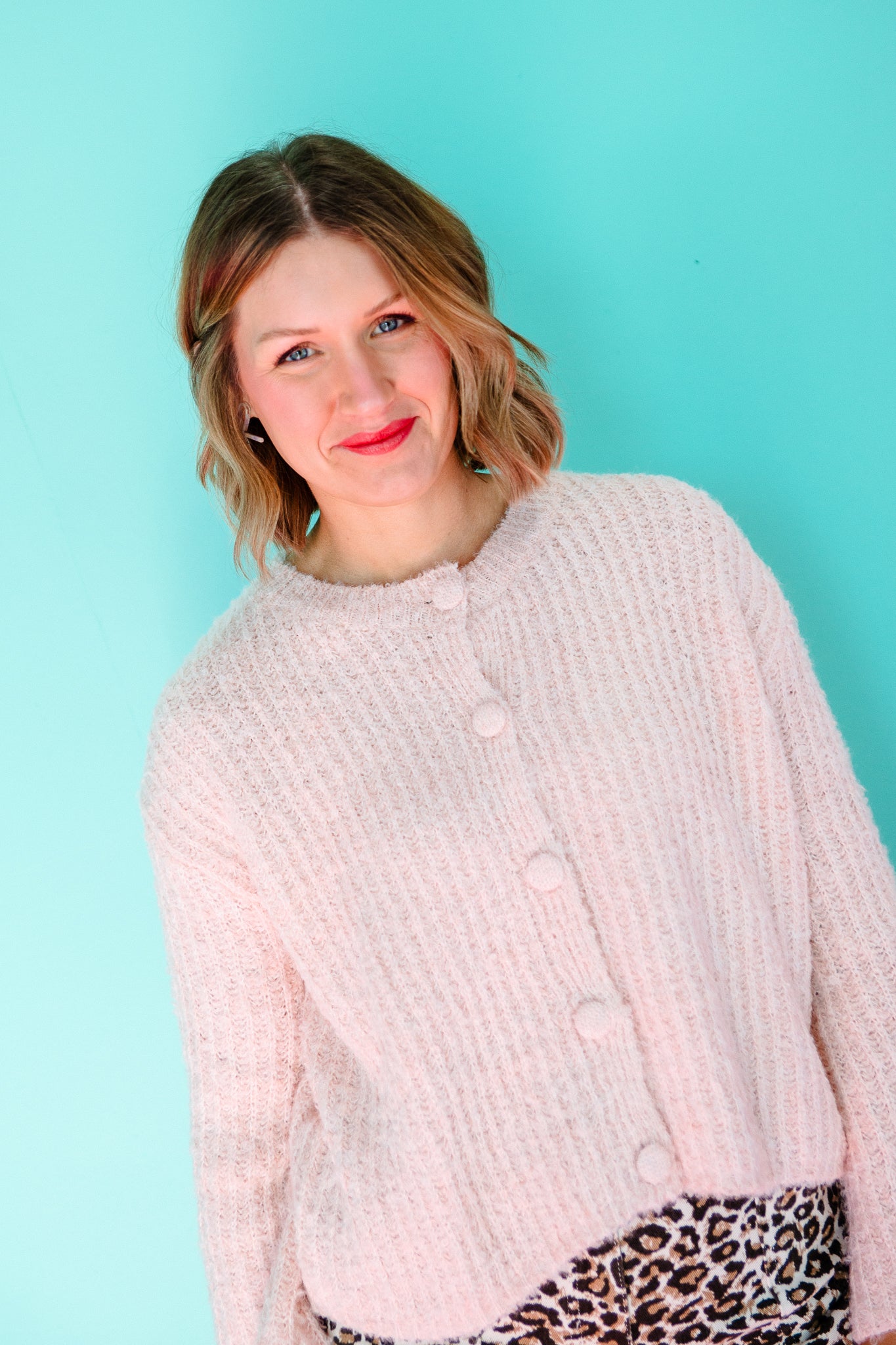 Ayla Button Down Cardigan - Dusty Pink