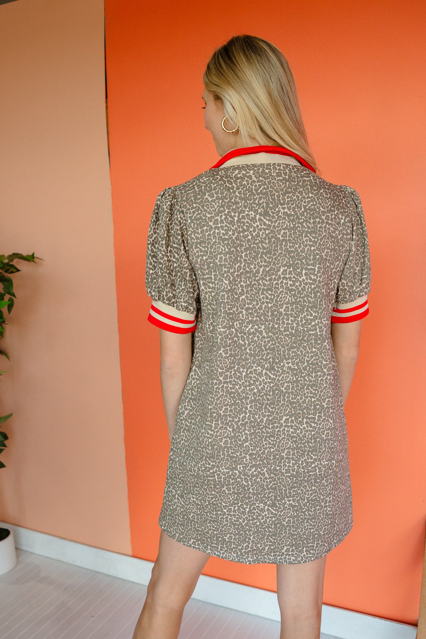 Stay Wild Zip Mini Dress - Coffee + Beige + Geranium