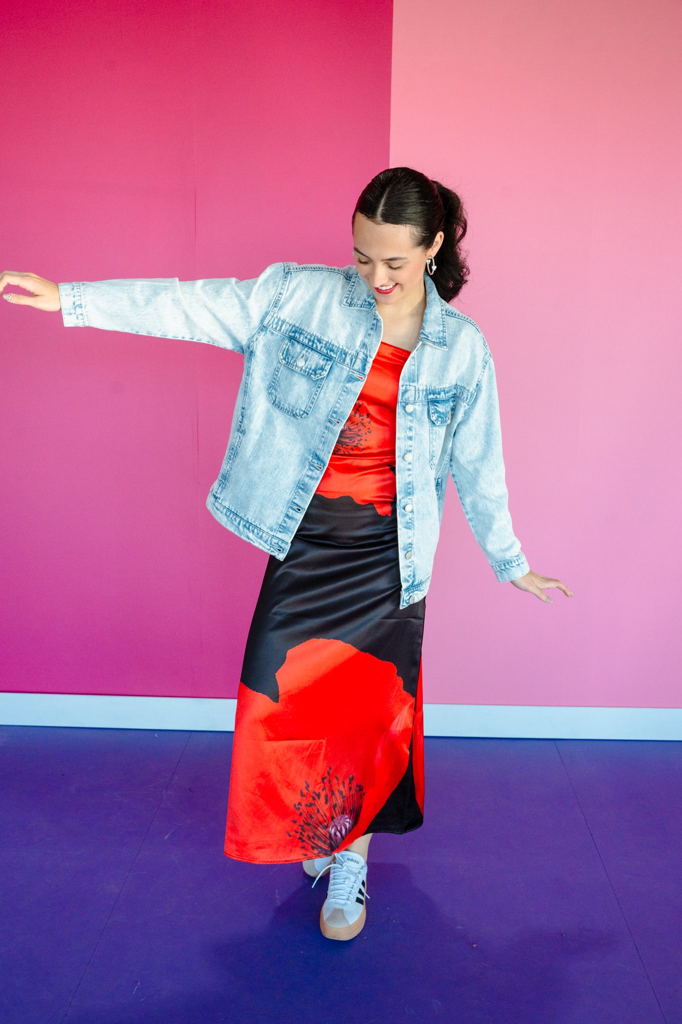 Juliette Strapless Maxi Dress - Black + True Red