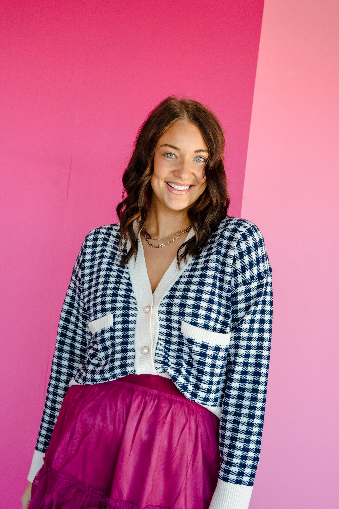 Celeste Gingham Cardigan