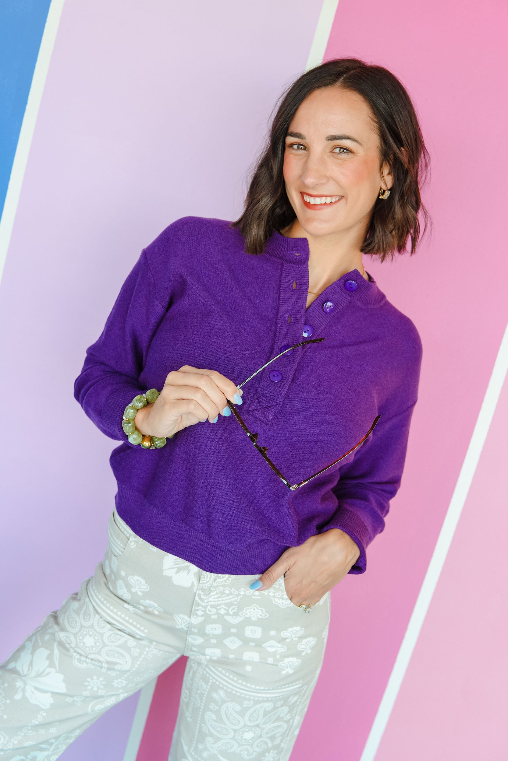 [Ellevate Basic] Nevada Revival Henley Sweater