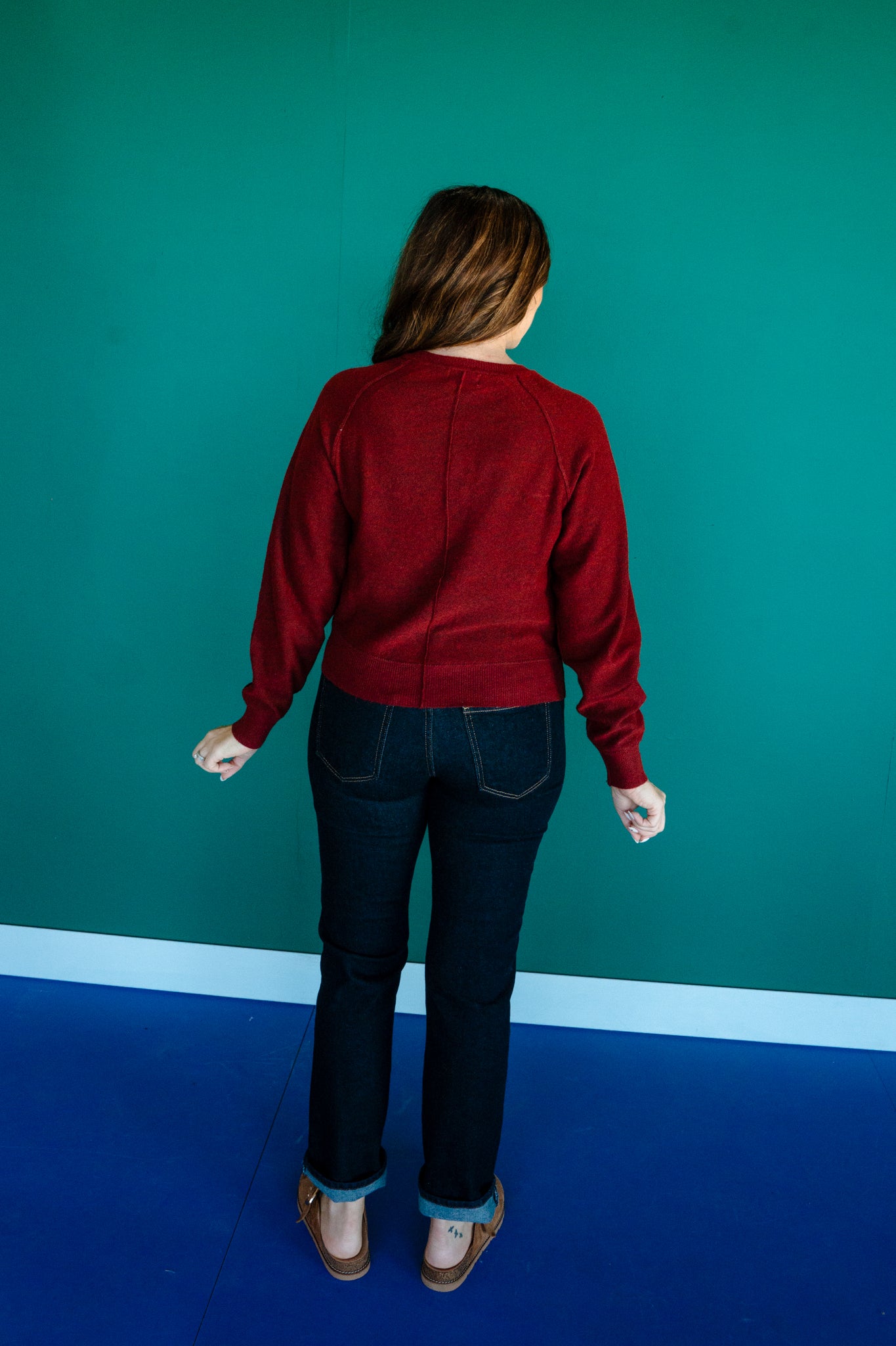 Adelaide Henley Knit Sweater - Chestnut