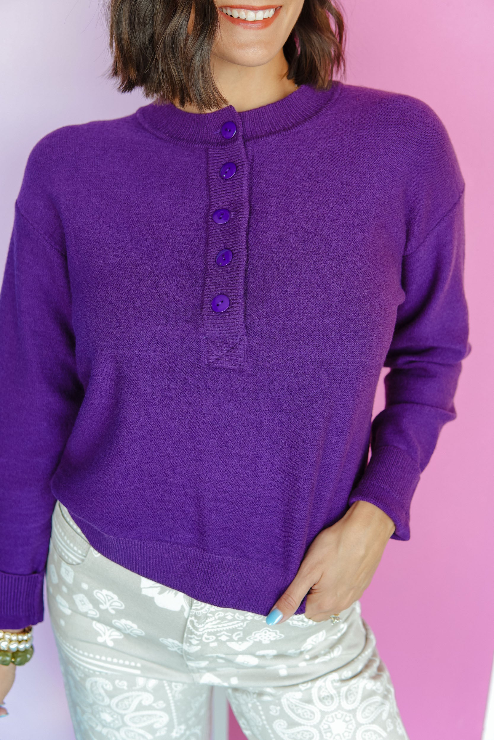 [Ellevate Basic] Nevada Revival Henley Sweater