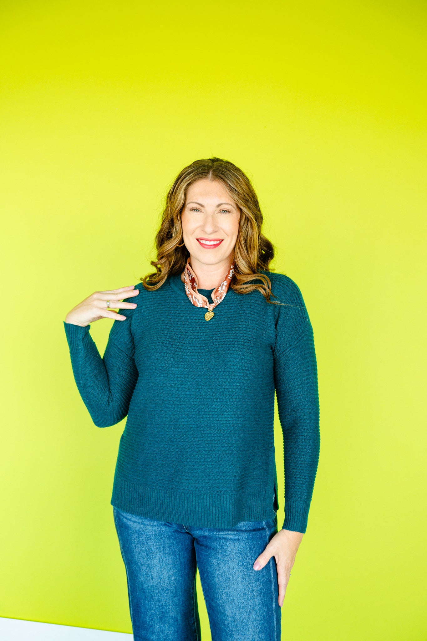 Mitzi Ribbed Sweater - Kingfisher