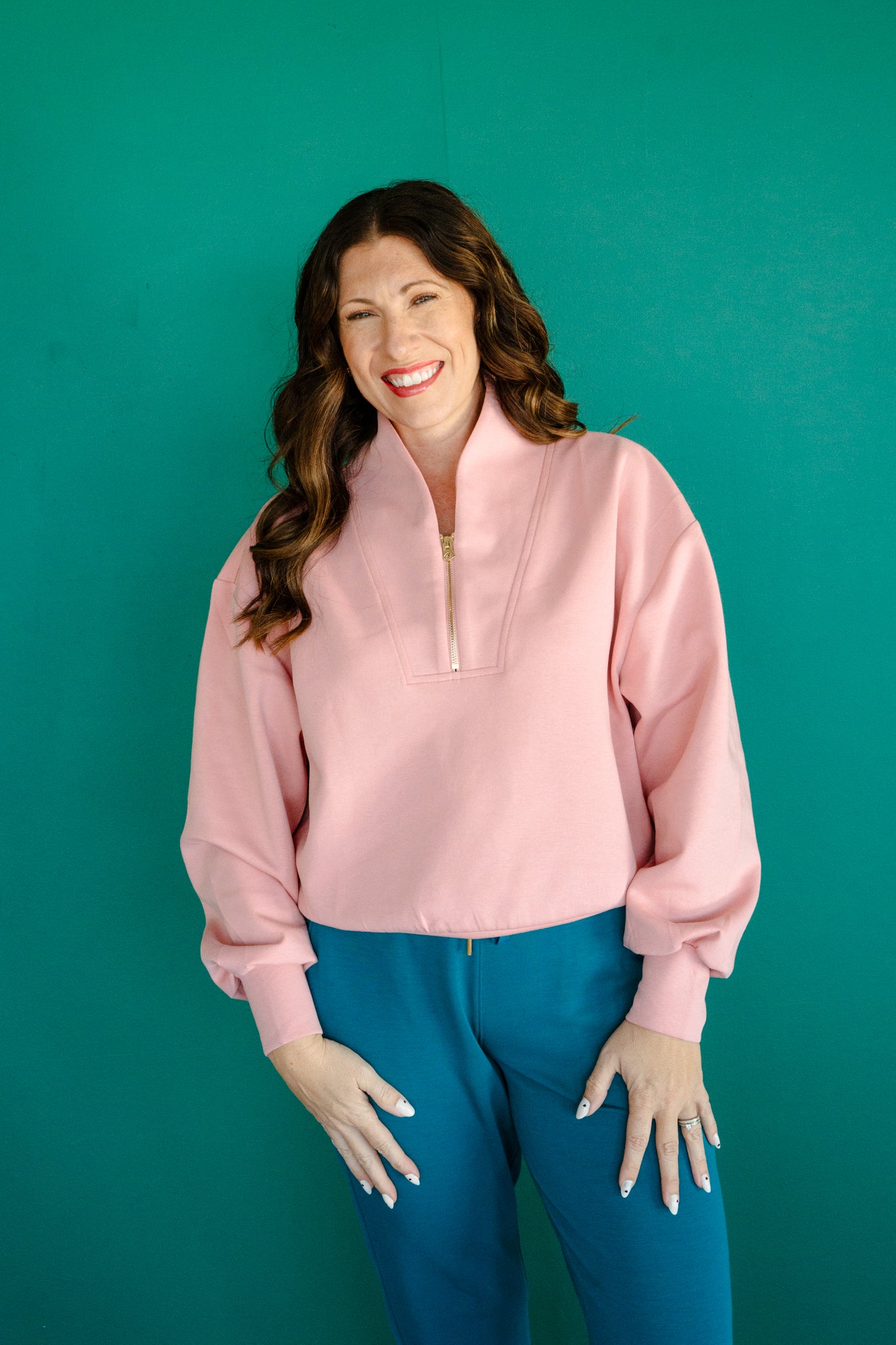 Allison Half Zip Scuba Pullover