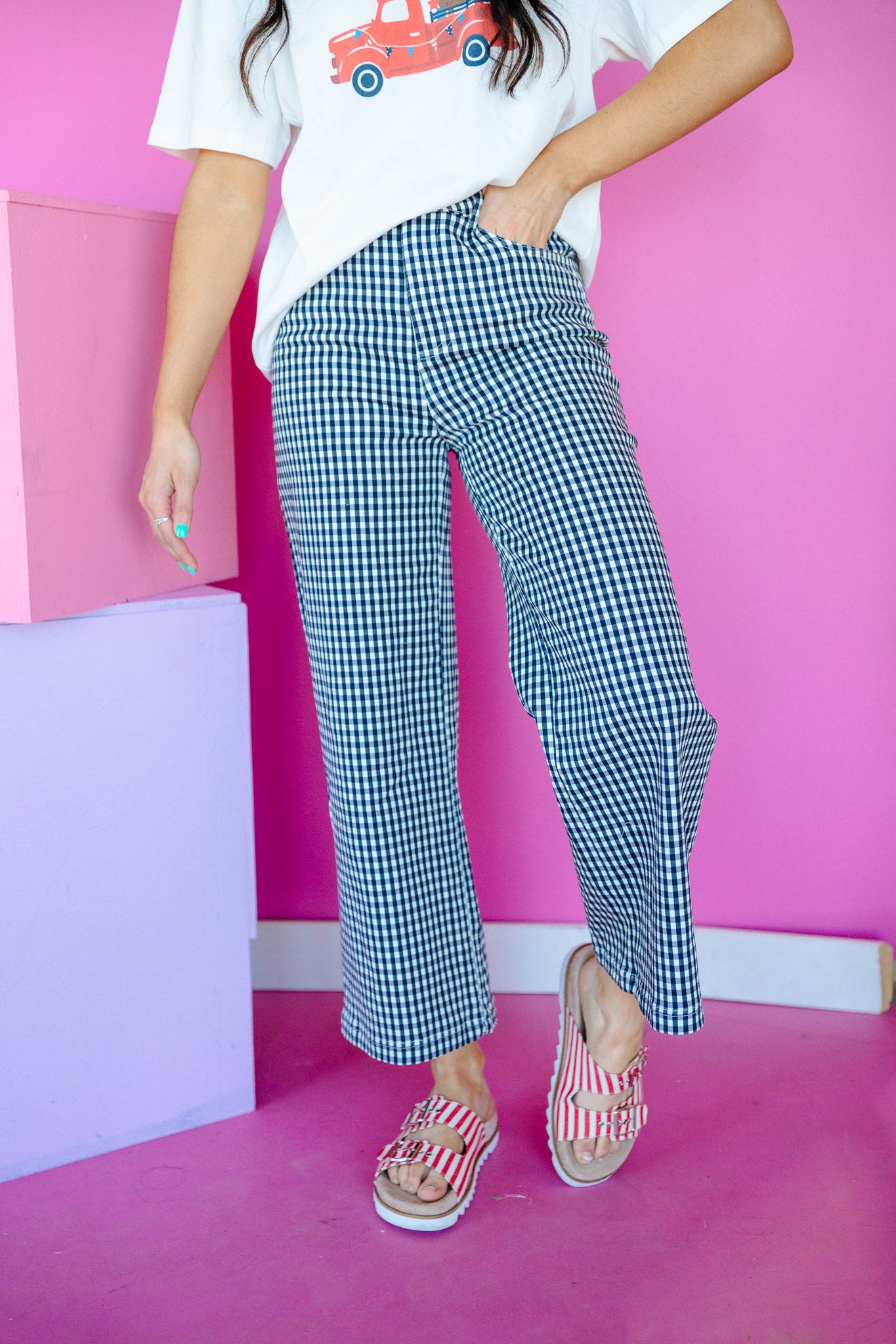 Stephanie Gingham Pants