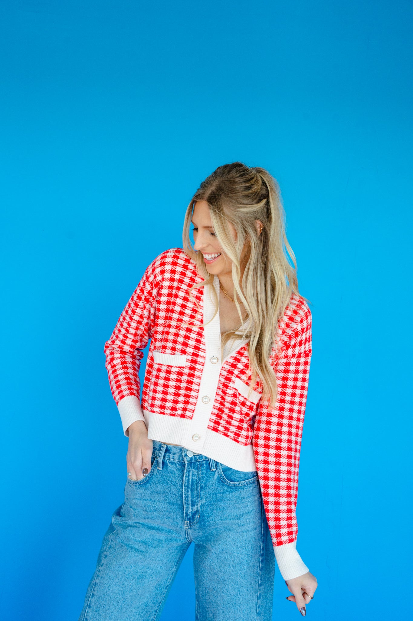 Celeste Gingham Cardigan