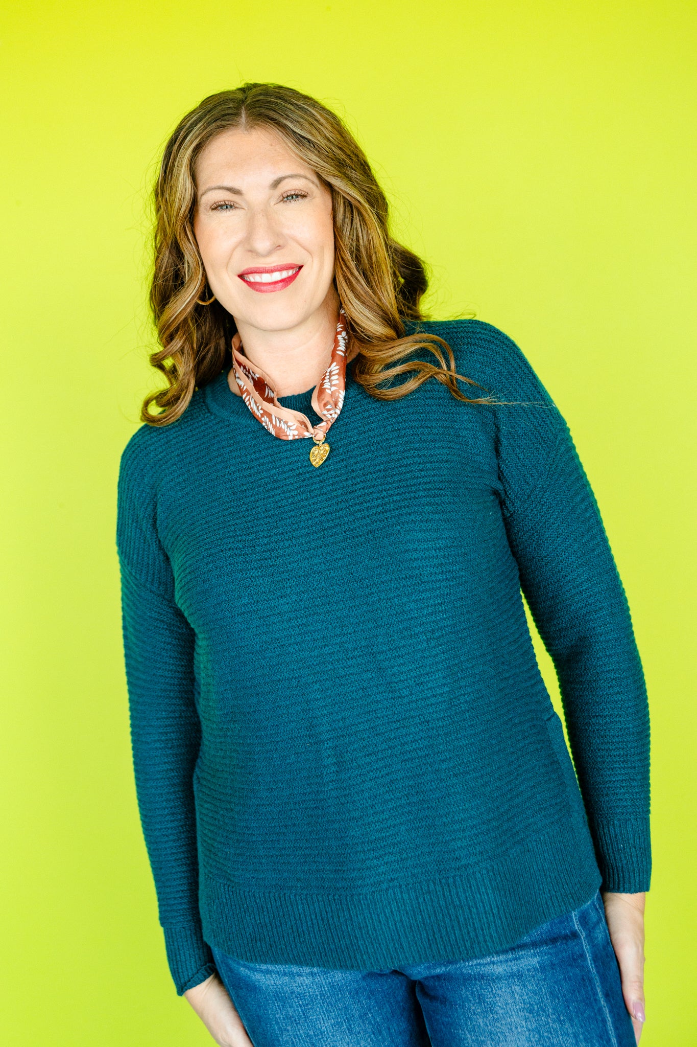 Mitzi Ribbed Sweater - Kingfisher