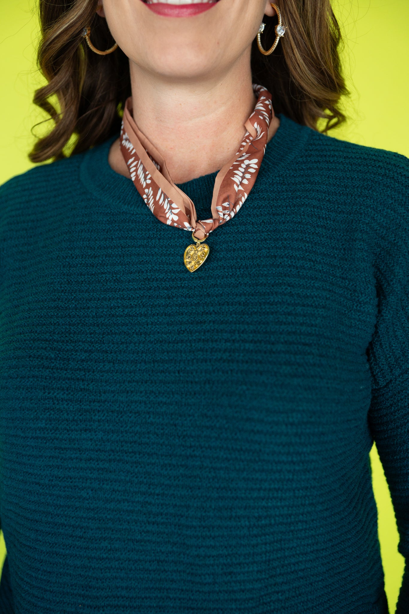 [Treasure Jewels] Tangled in Love Scarf Necklace - Tan + Beige + Gold