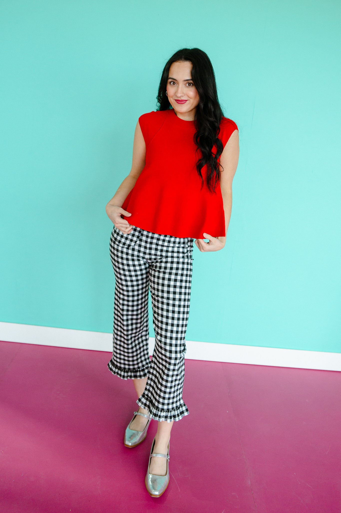 Poppy Gingham Ruffle Pants