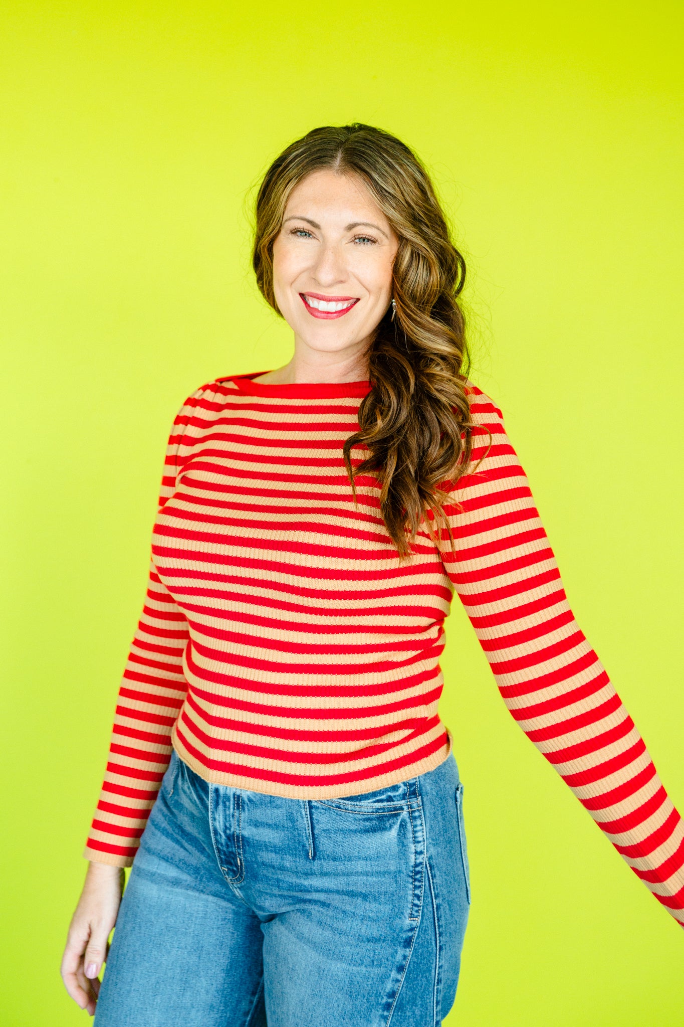 Prue Striped Sweater - Red + Honey