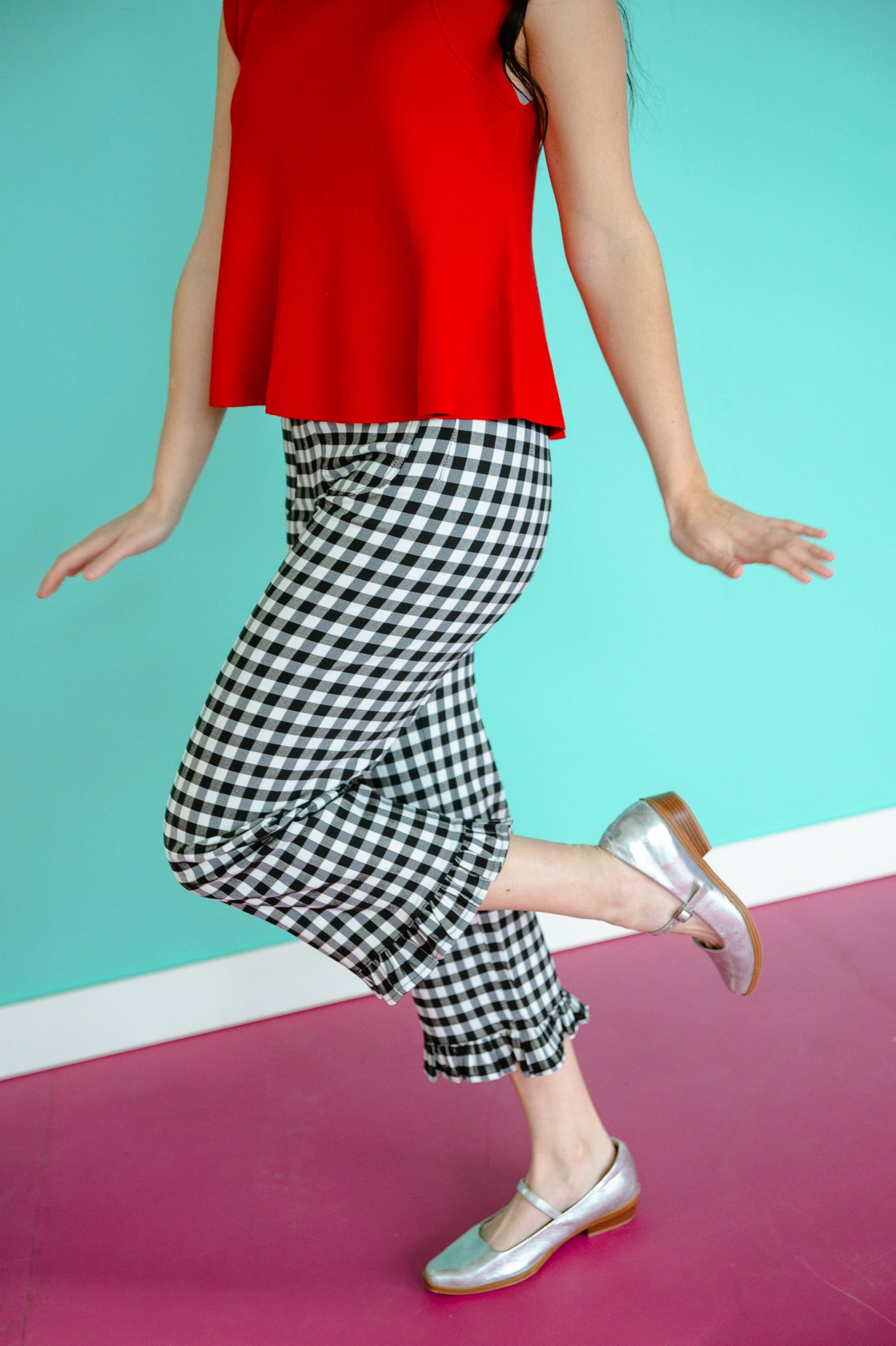 Poppy Gingham Ruffle Pants