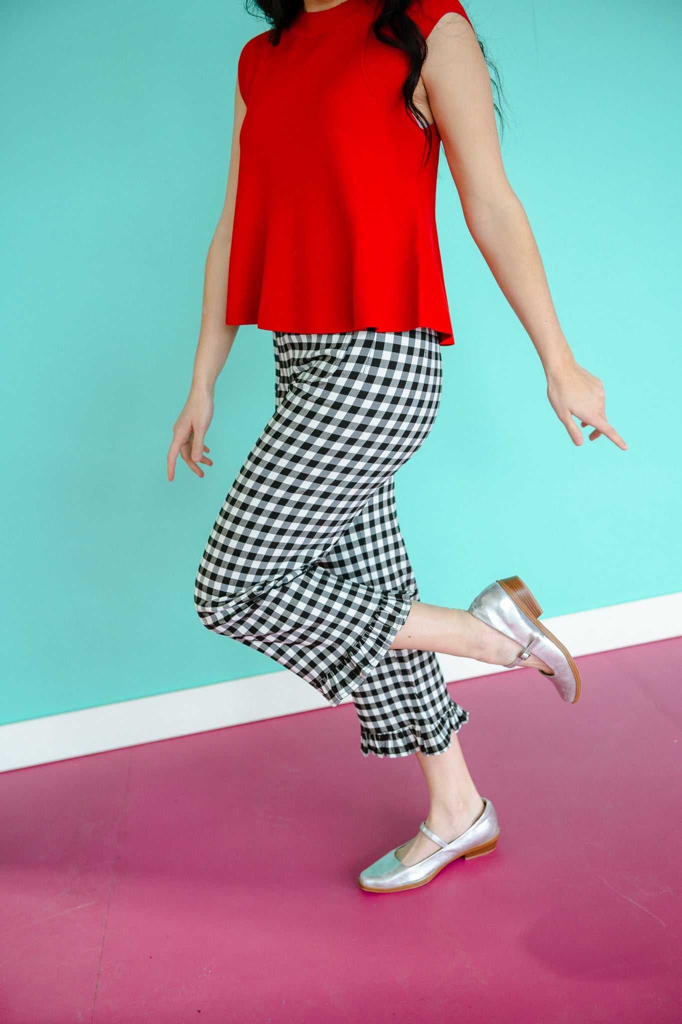 Poppy Gingham Ruffle Pants