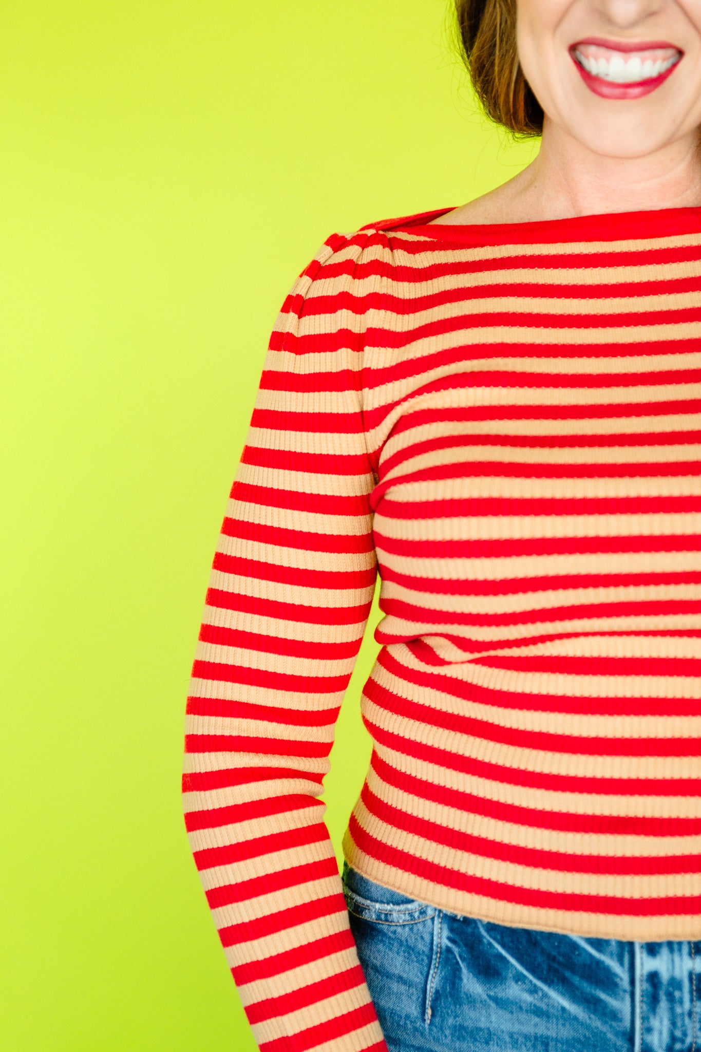 Prue Striped Sweater - Red + Honey