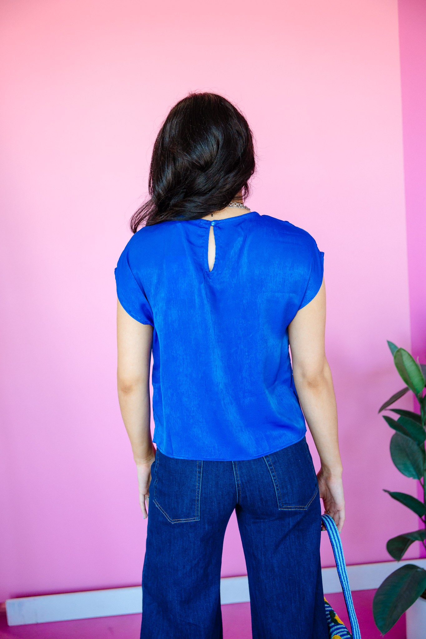 Zenni Flowy Top - Bright Navy