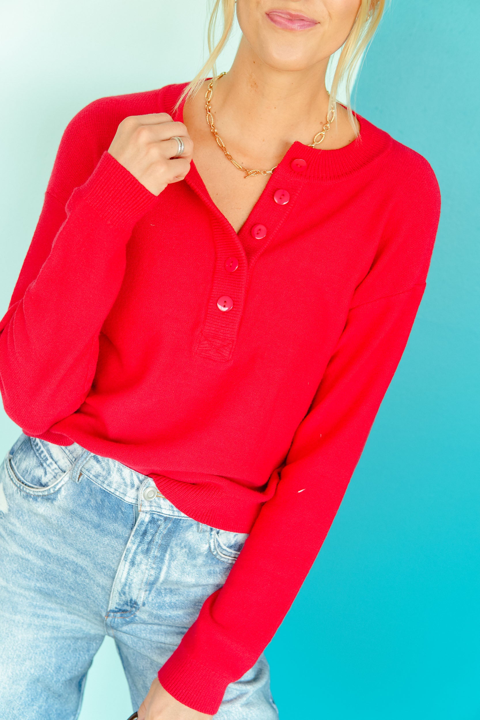 [Ellevate Basic] Nevada Revival Henley Sweater