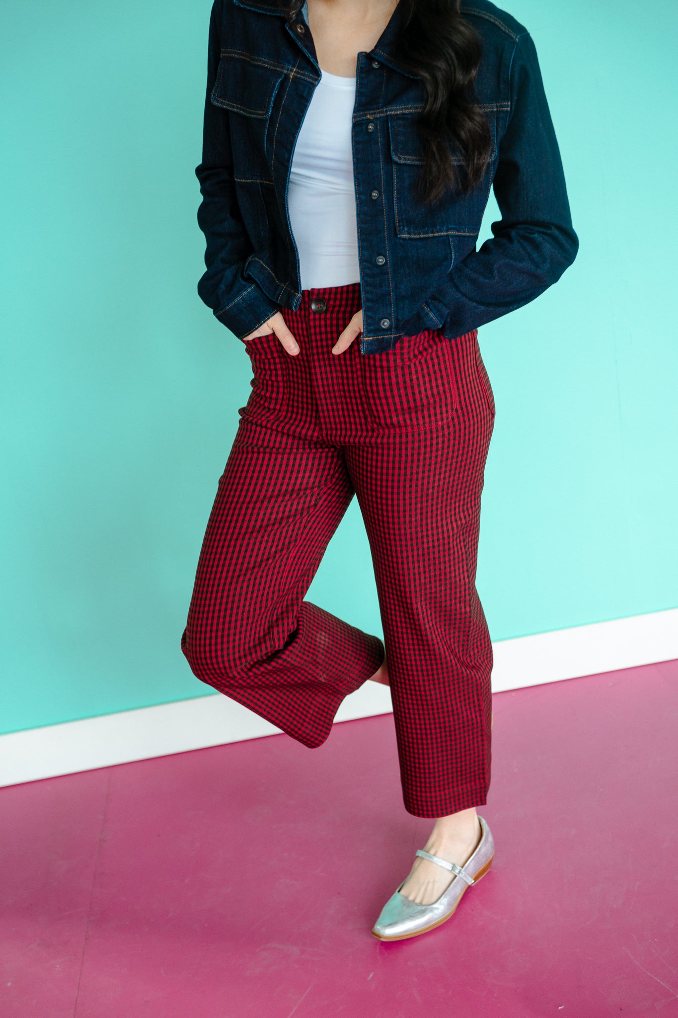 Tillie Gingham Wide Leg Pants