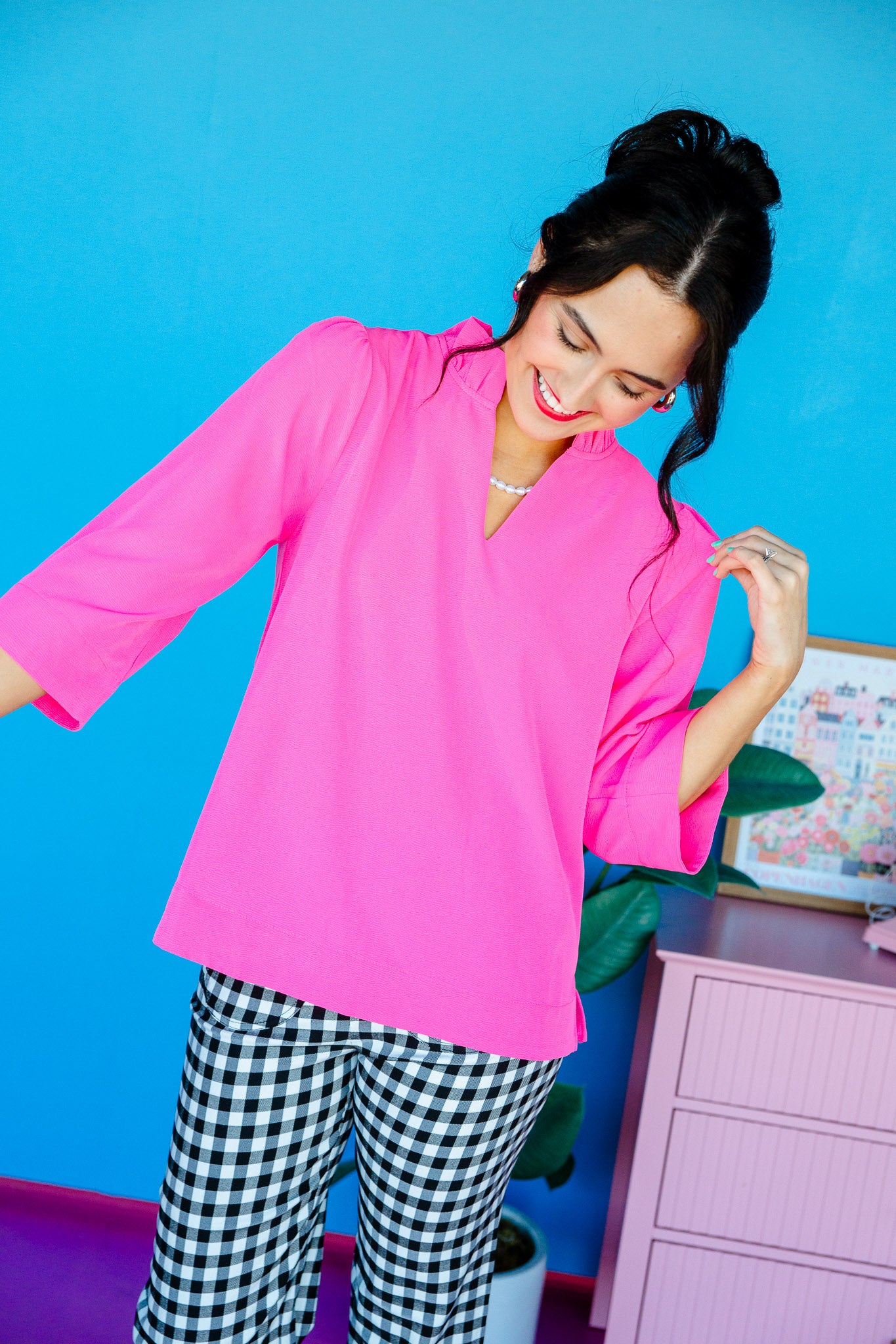 Jayne Ruffle Neck Blouse