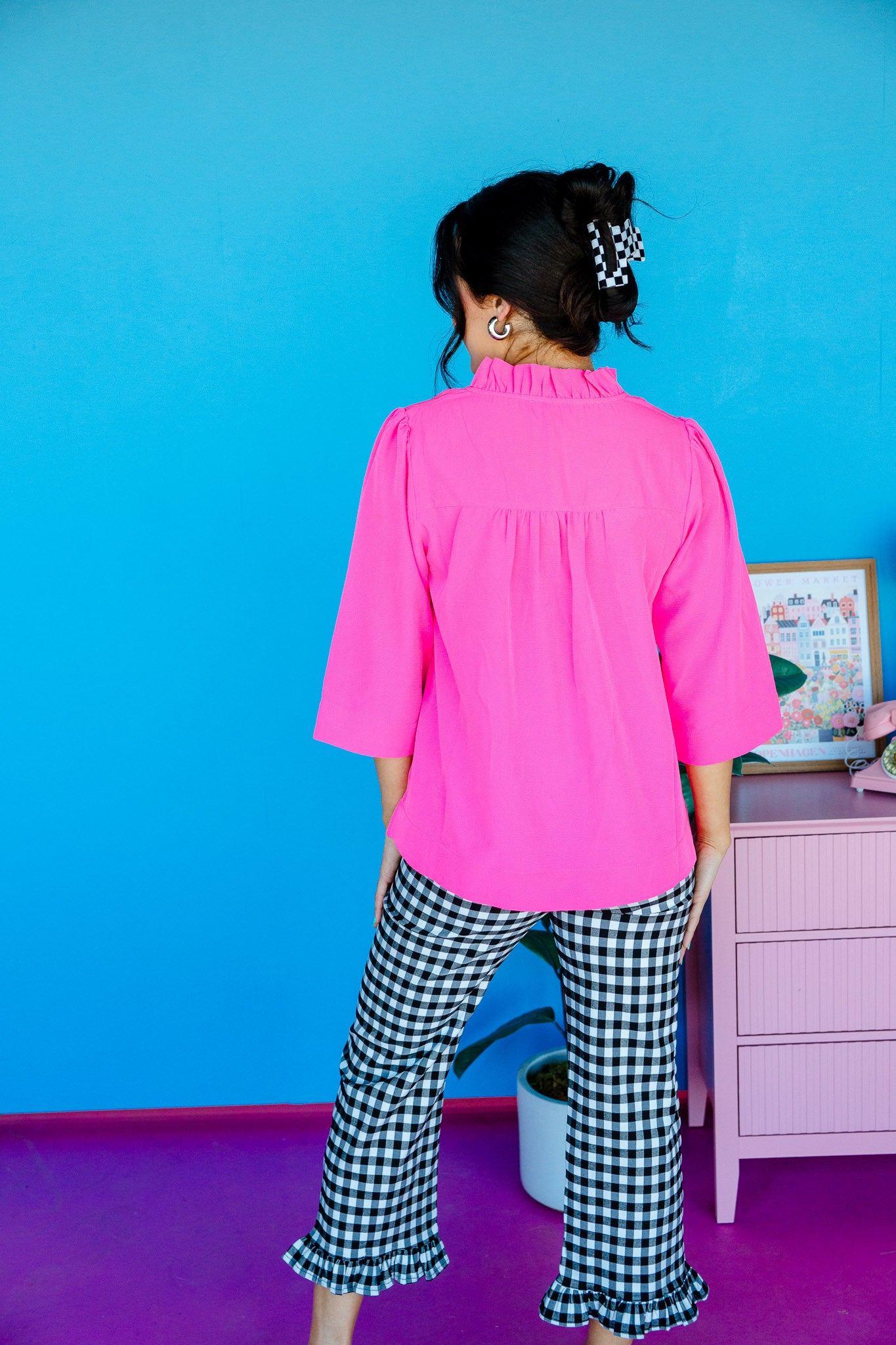 Jayne Ruffle Neck Blouse