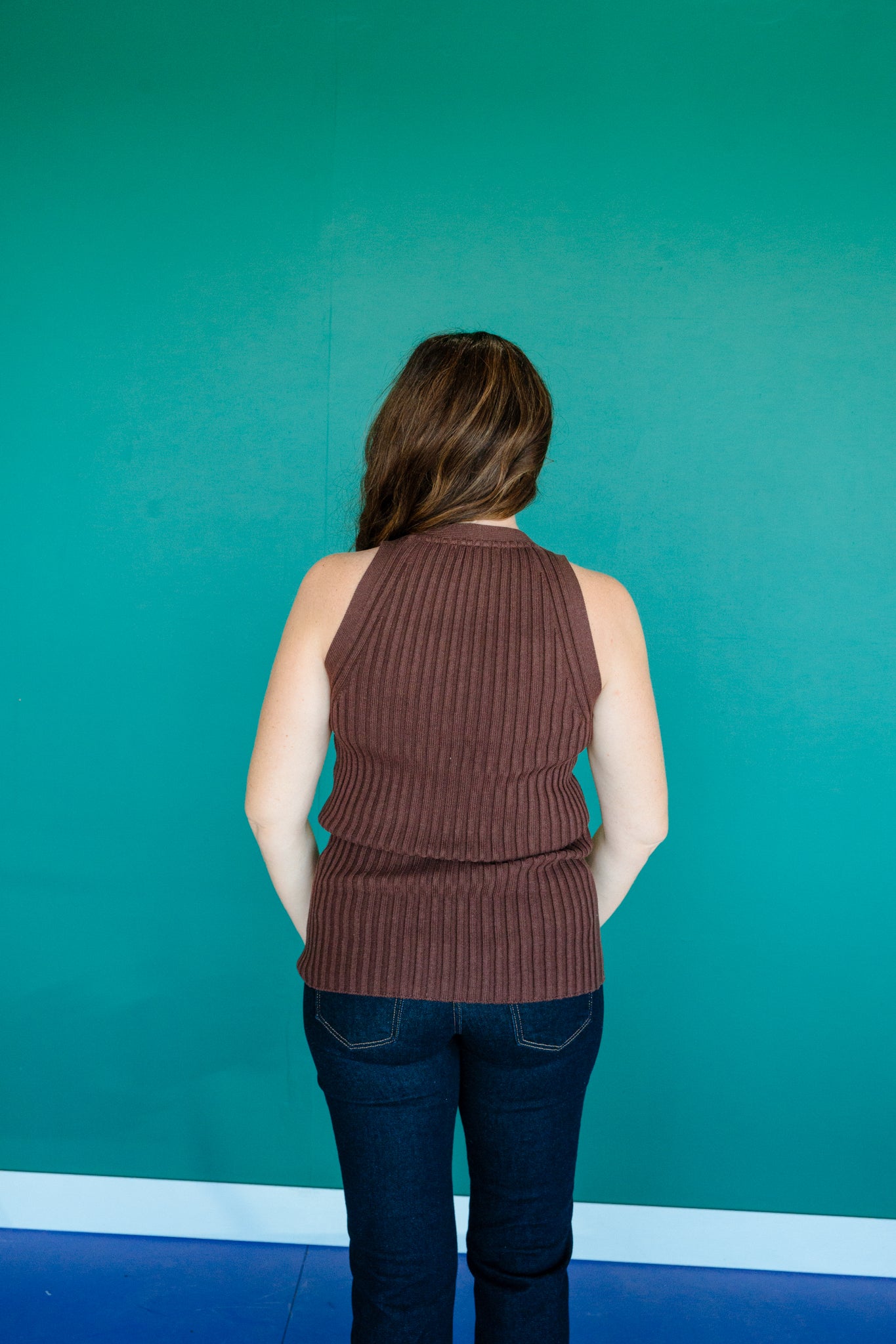 Amelia Button Sweater Vest - Dark Brown