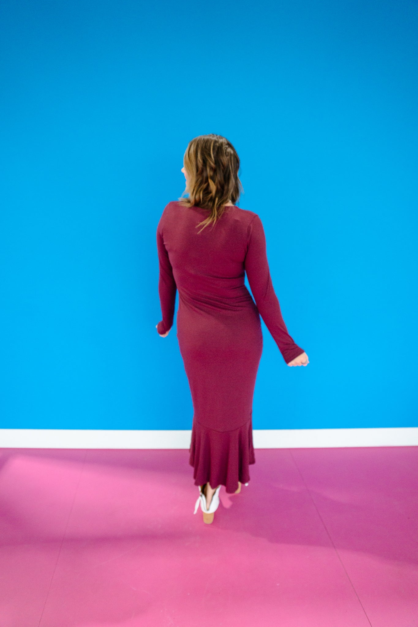 Jaylen Mermaid Maxi Dress and Duster - Dark Plum