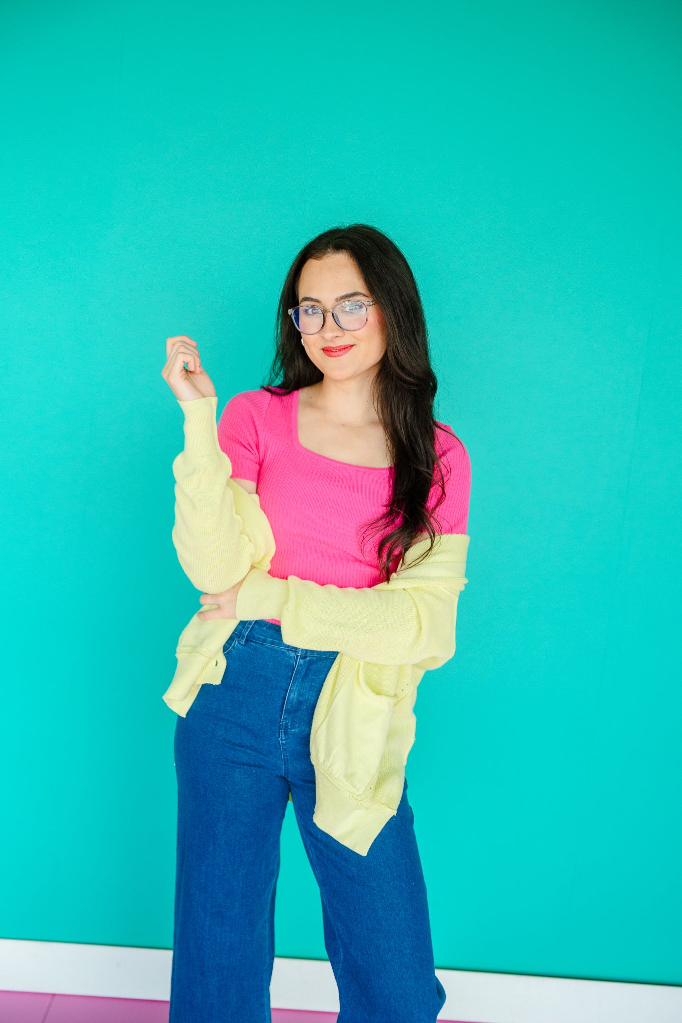Connie Slouchy Cardigan - Acid Yellow