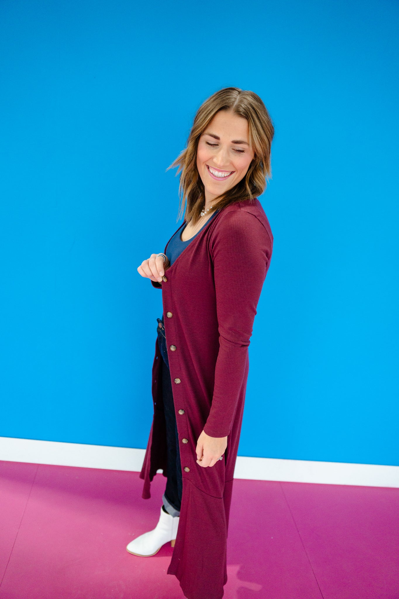 Jaylen Mermaid Maxi Dress and Duster - Dark Plum