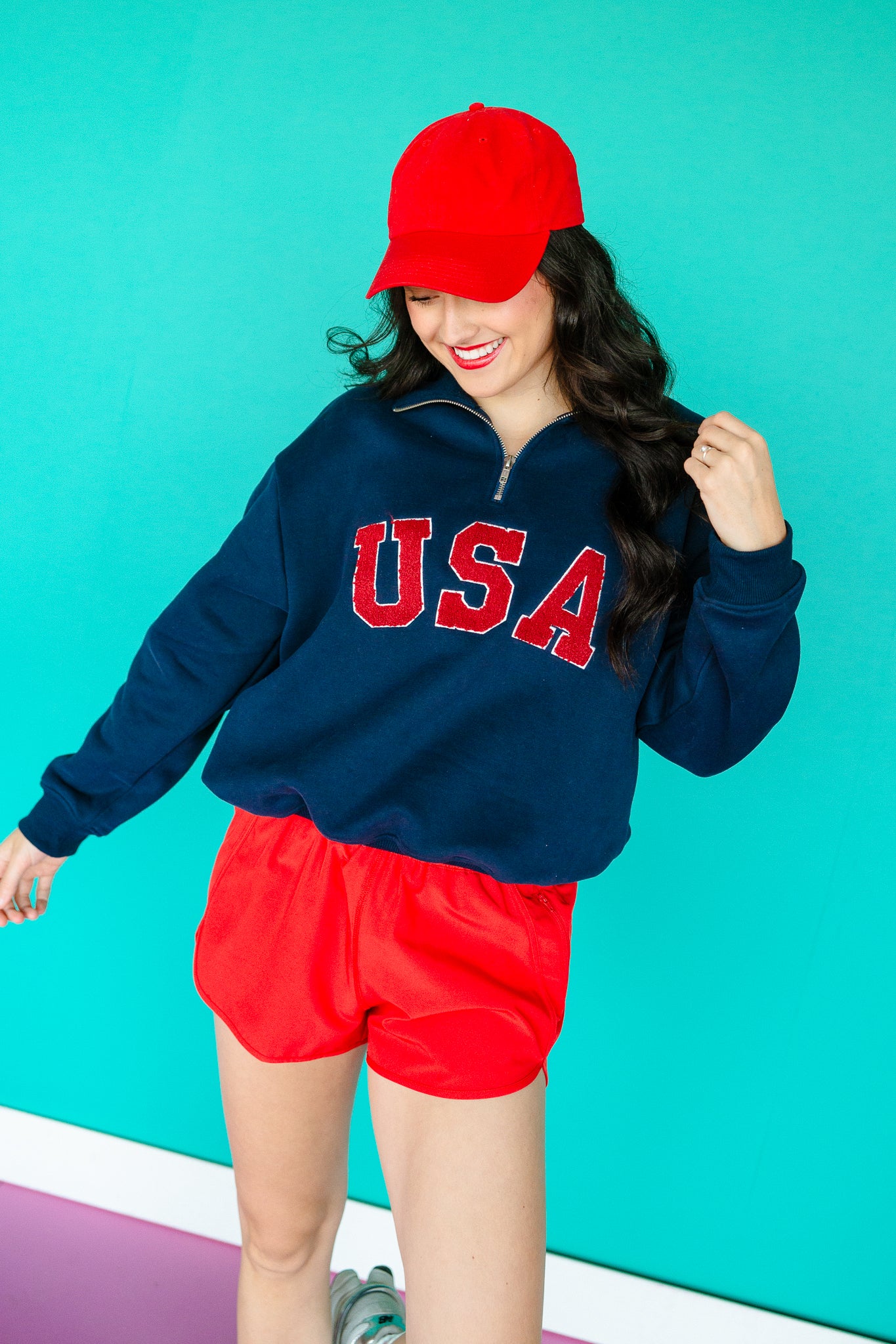 Team USA Quarter Zip Pullover - Navy