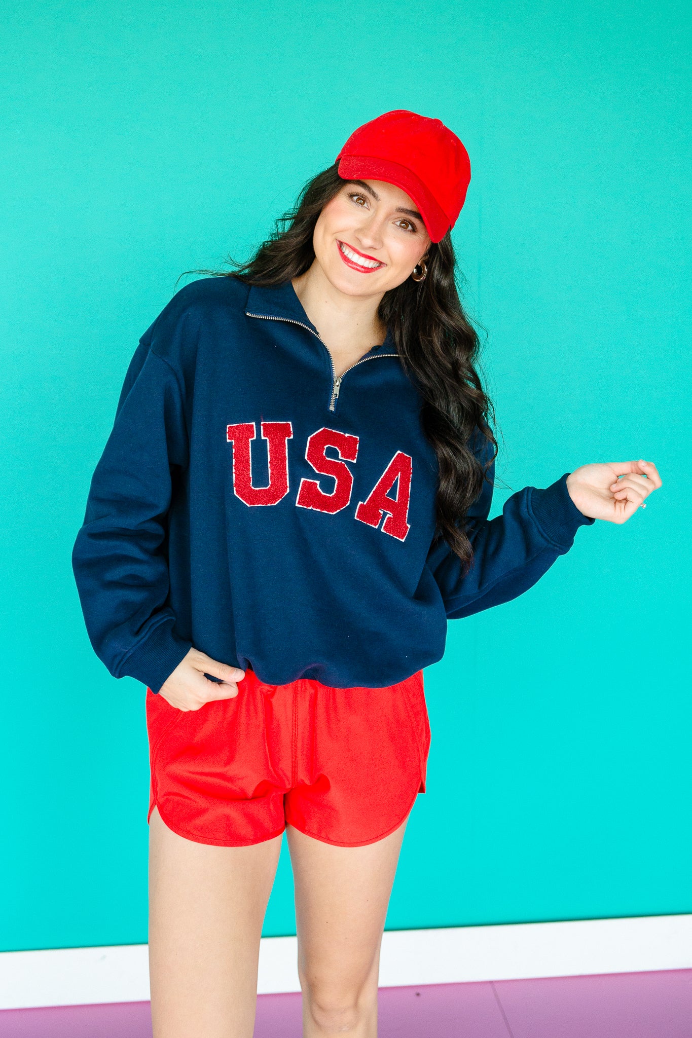 Team USA Quarter Zip Pullover - Navy