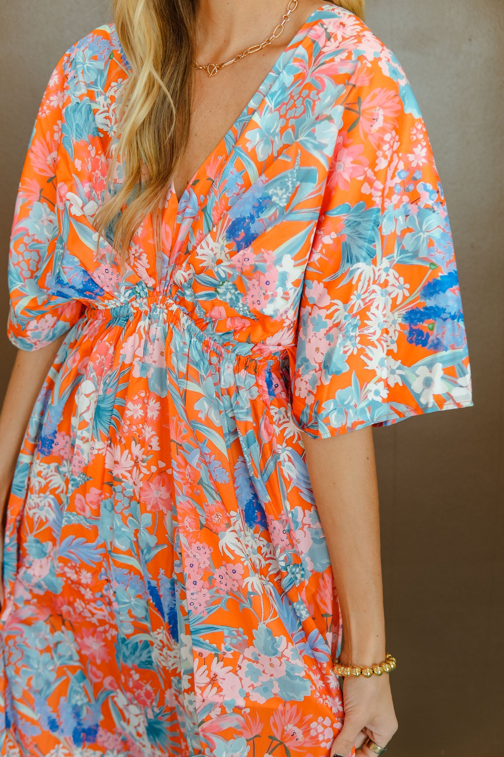 Time of Your Life Maxi Dress - Orange Combo