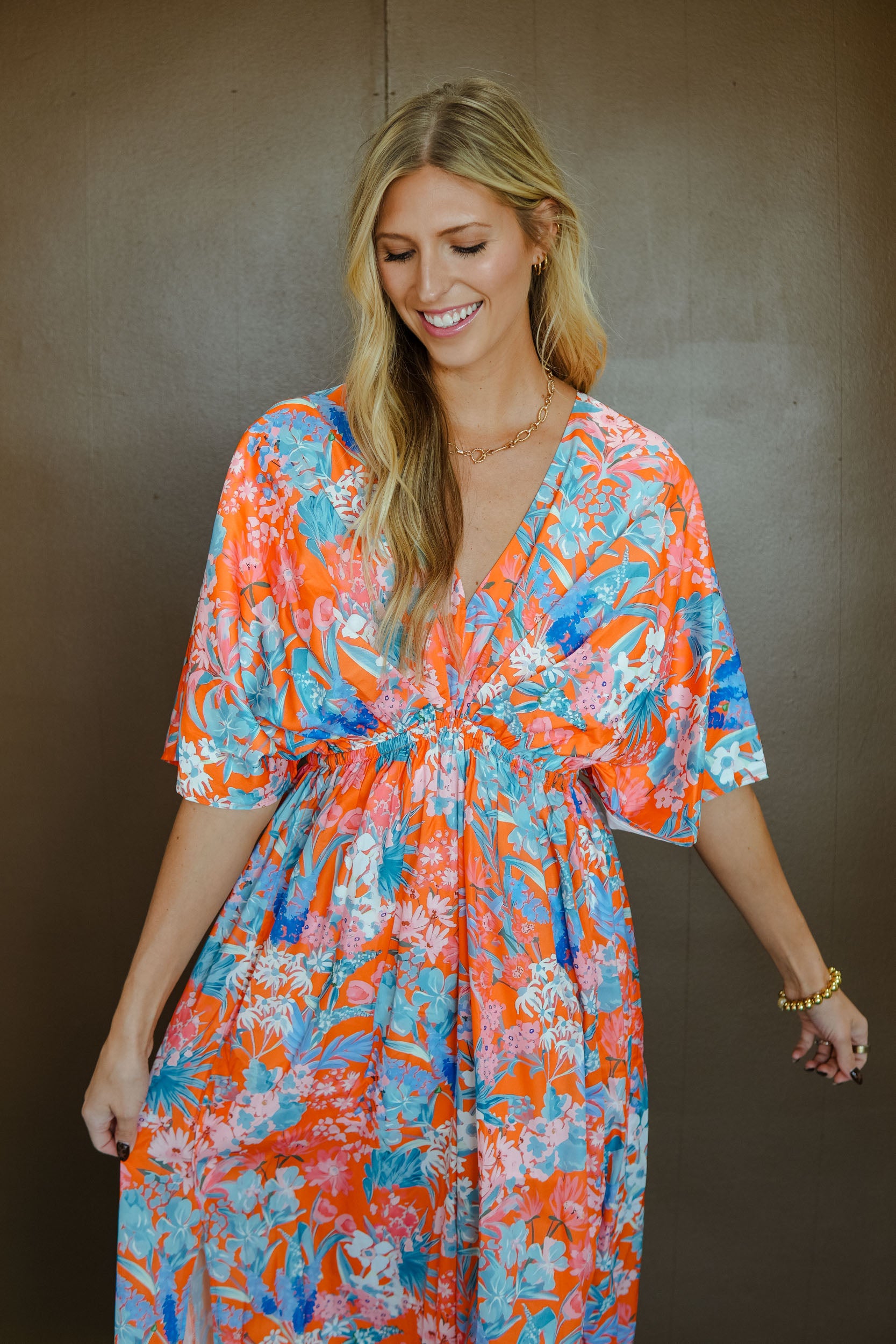 Time of Your Life Maxi Dress - Orange Combo