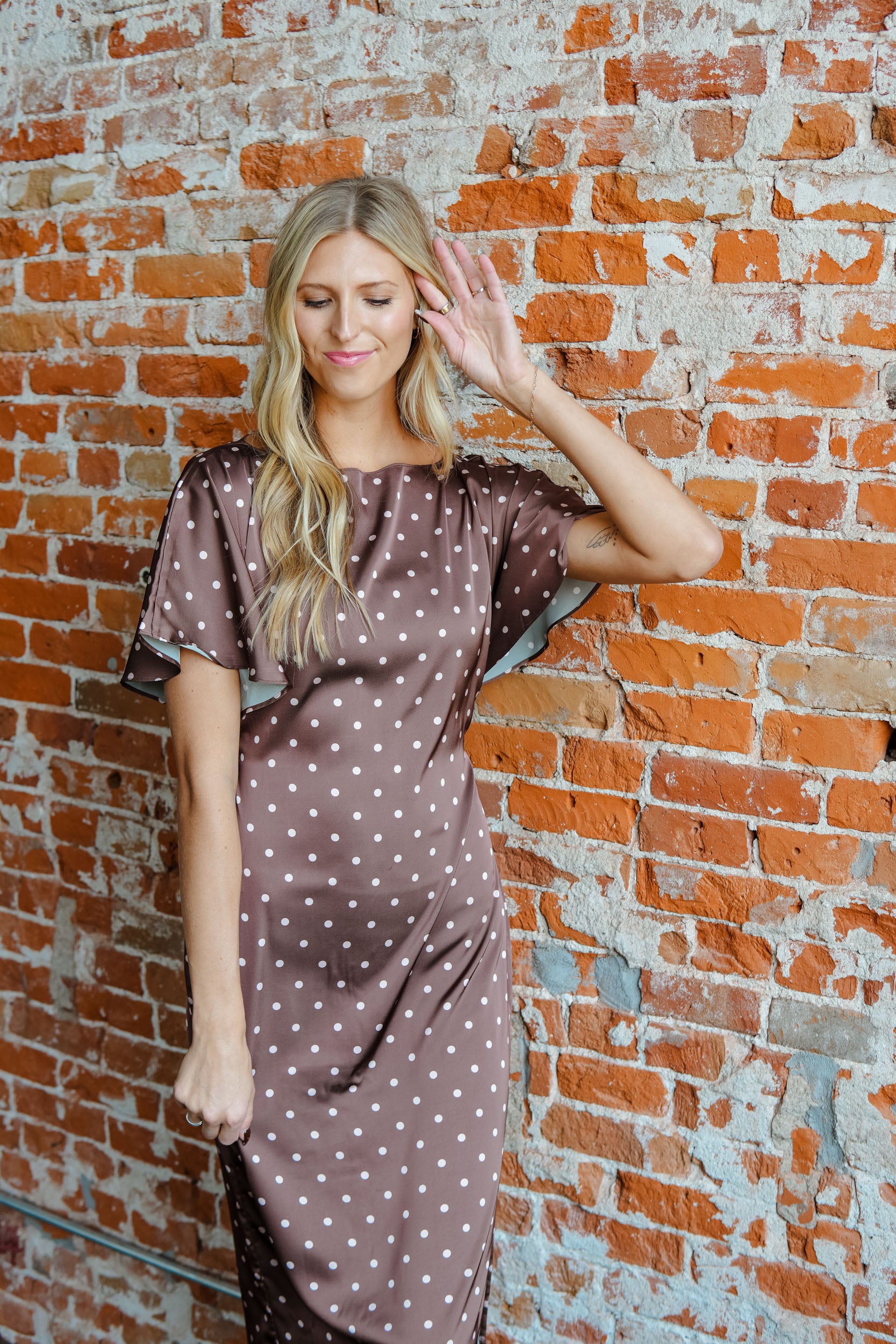 Timeless Polka Dot Maxi Dress - Coffee + Oyster